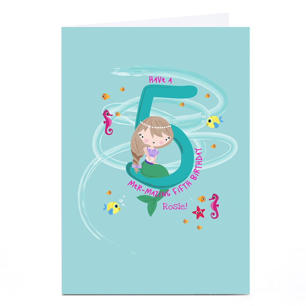 Personalised Rachel Griffin Birthday Card - 5, Mer-mazing Birthday 