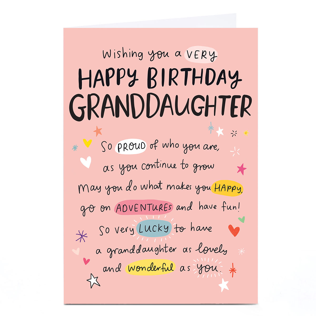 Birthday Card - Proud of Who You Are, Granddaughter 