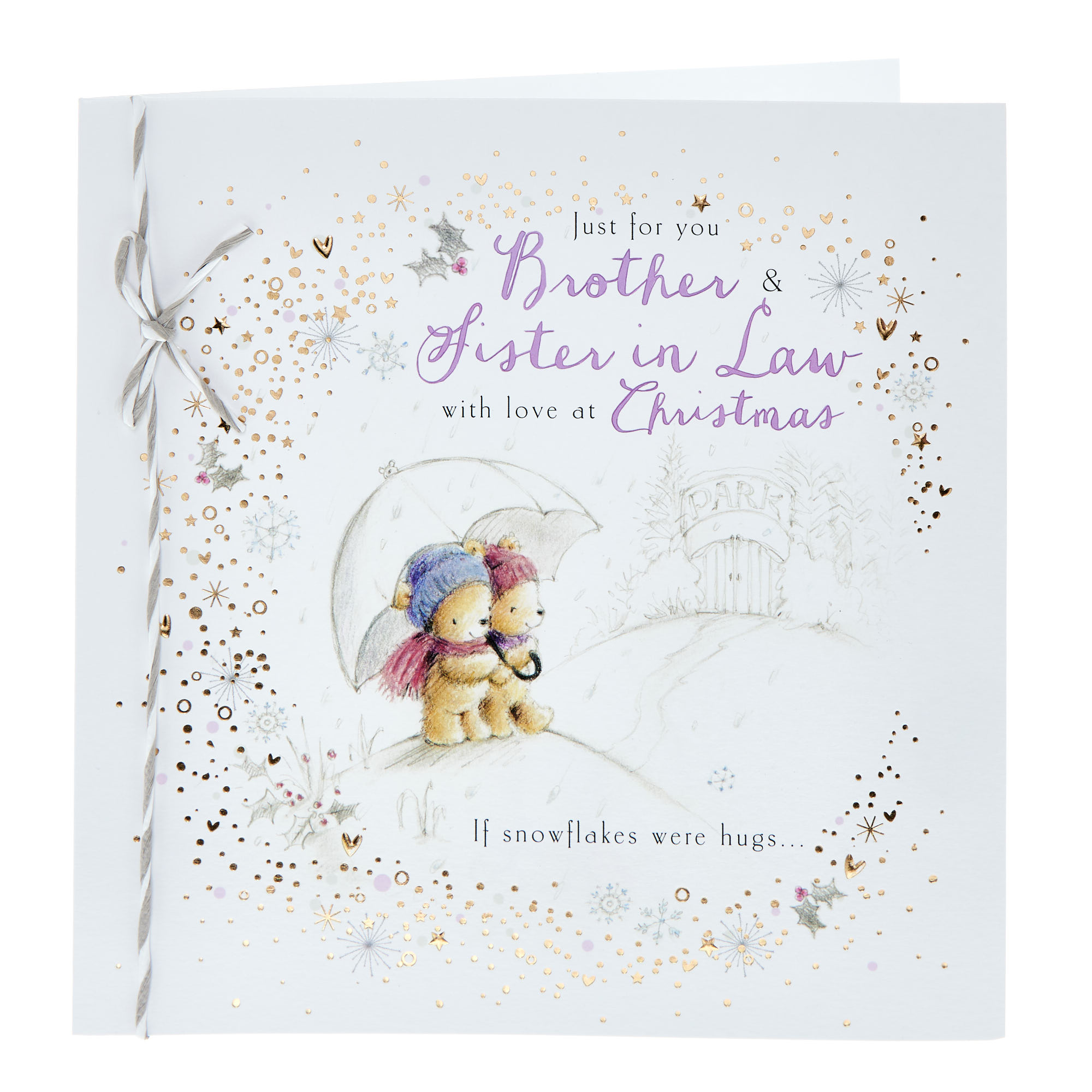 Exquisite Brother & Sister In Law Bears Christmas Card
