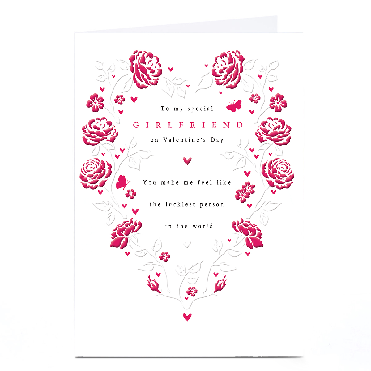 Personalised Valentine's Day Card - Luckiest Person in The World, Girlfriend
