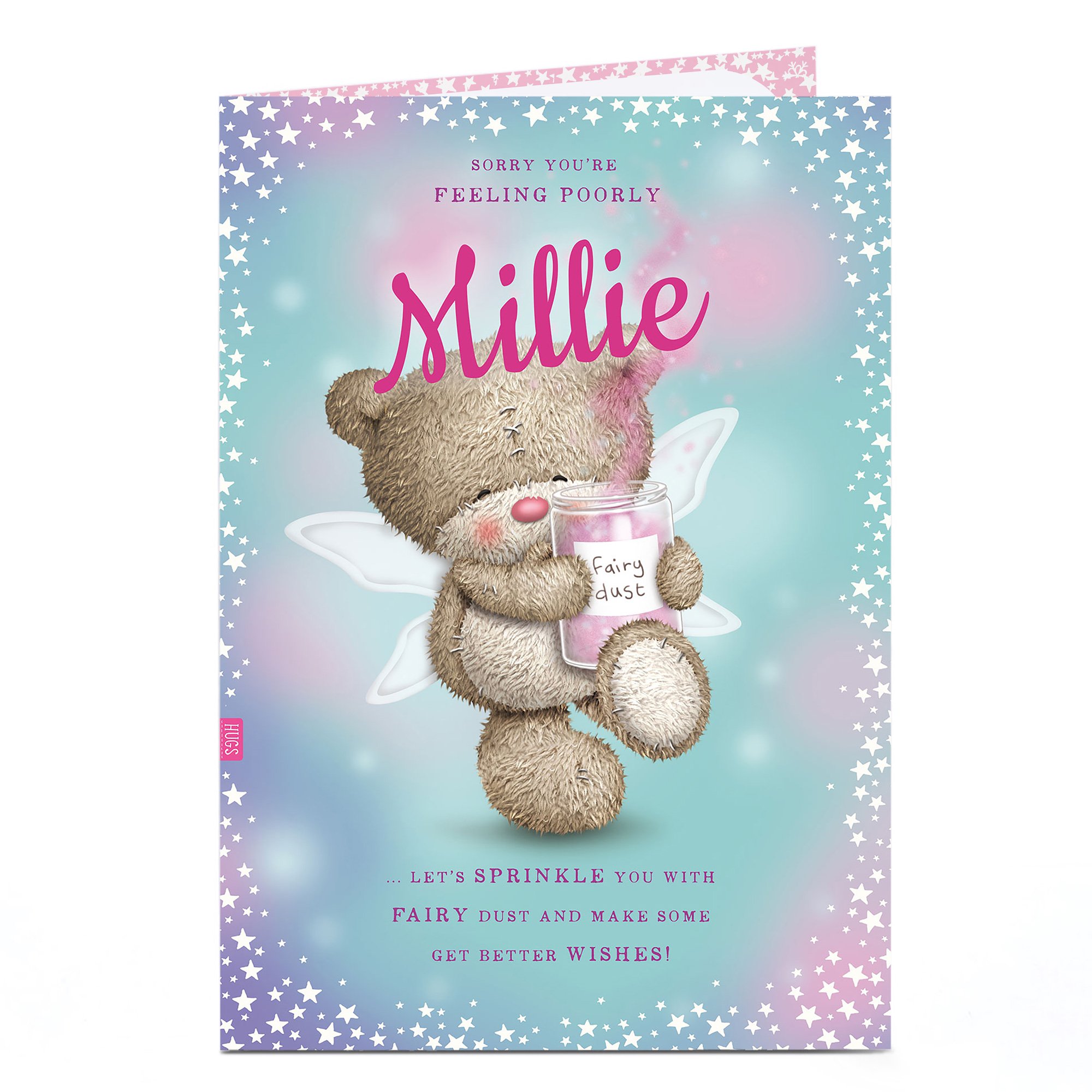 Personalised Hugs Get Well Soon Card - Feeling Poorly