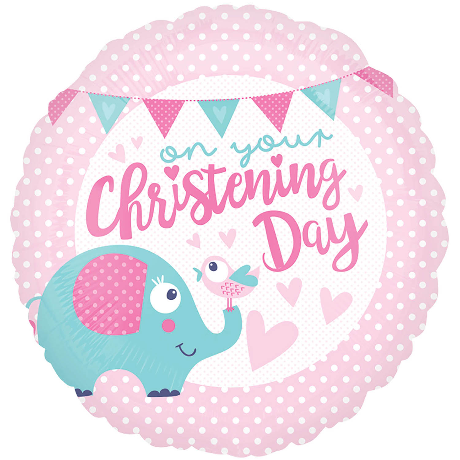 18-Inch Pink Christening Day Foil Helium Balloon