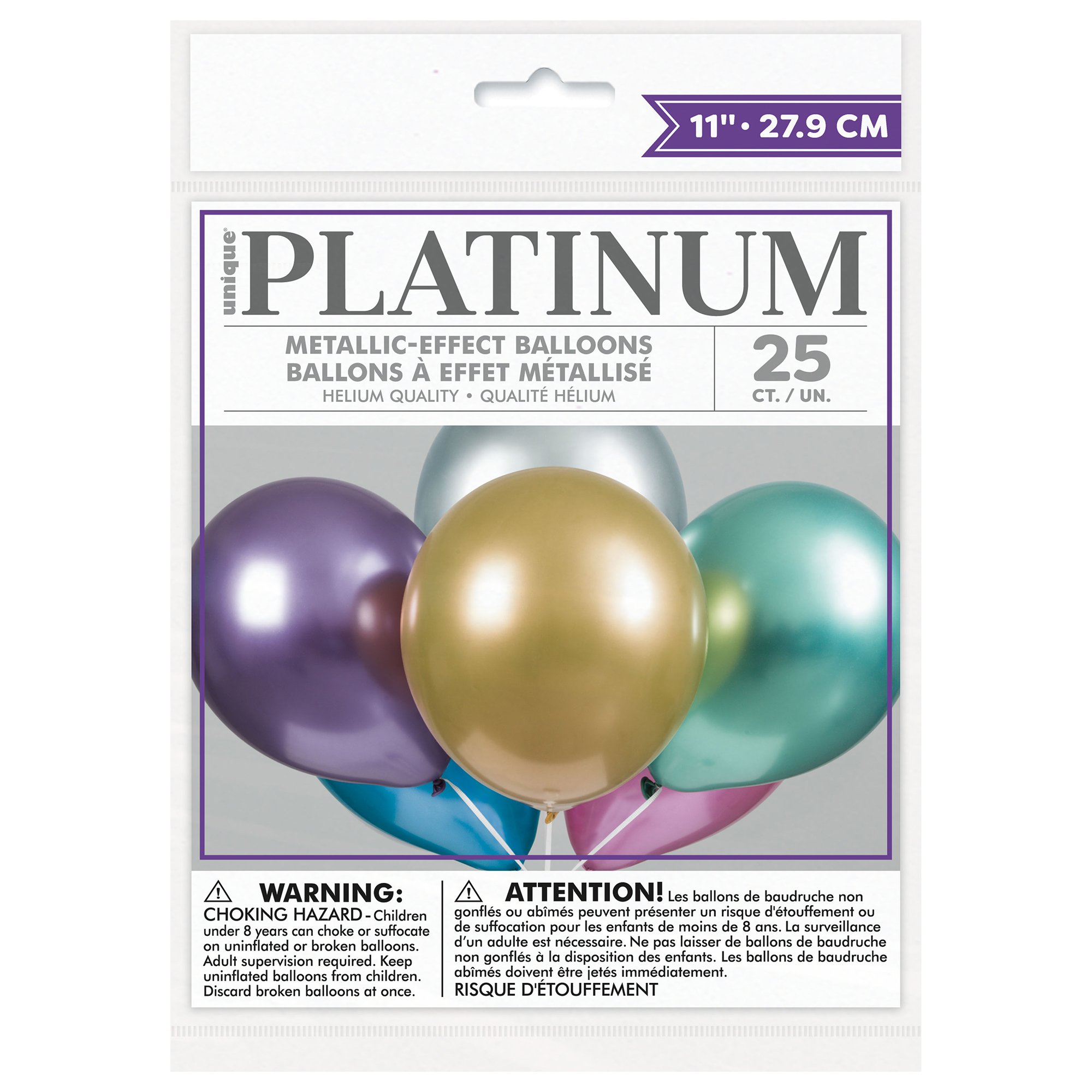 11-Inch Platinum Latex Balloons - Pack of 25