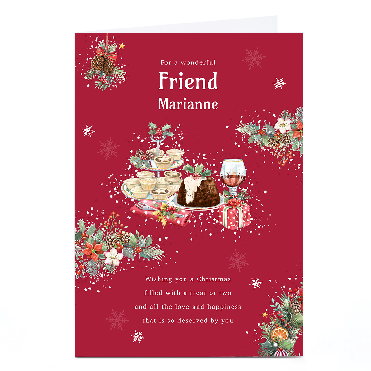 Personalised Christmas Card - Christmas Food, Friend