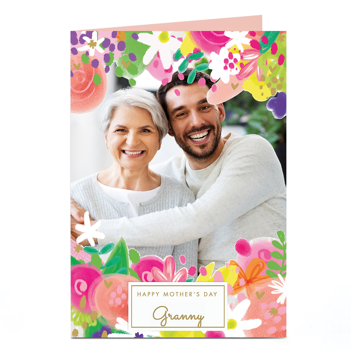 Photo Mother's Day Card - Floral Edges, Granny