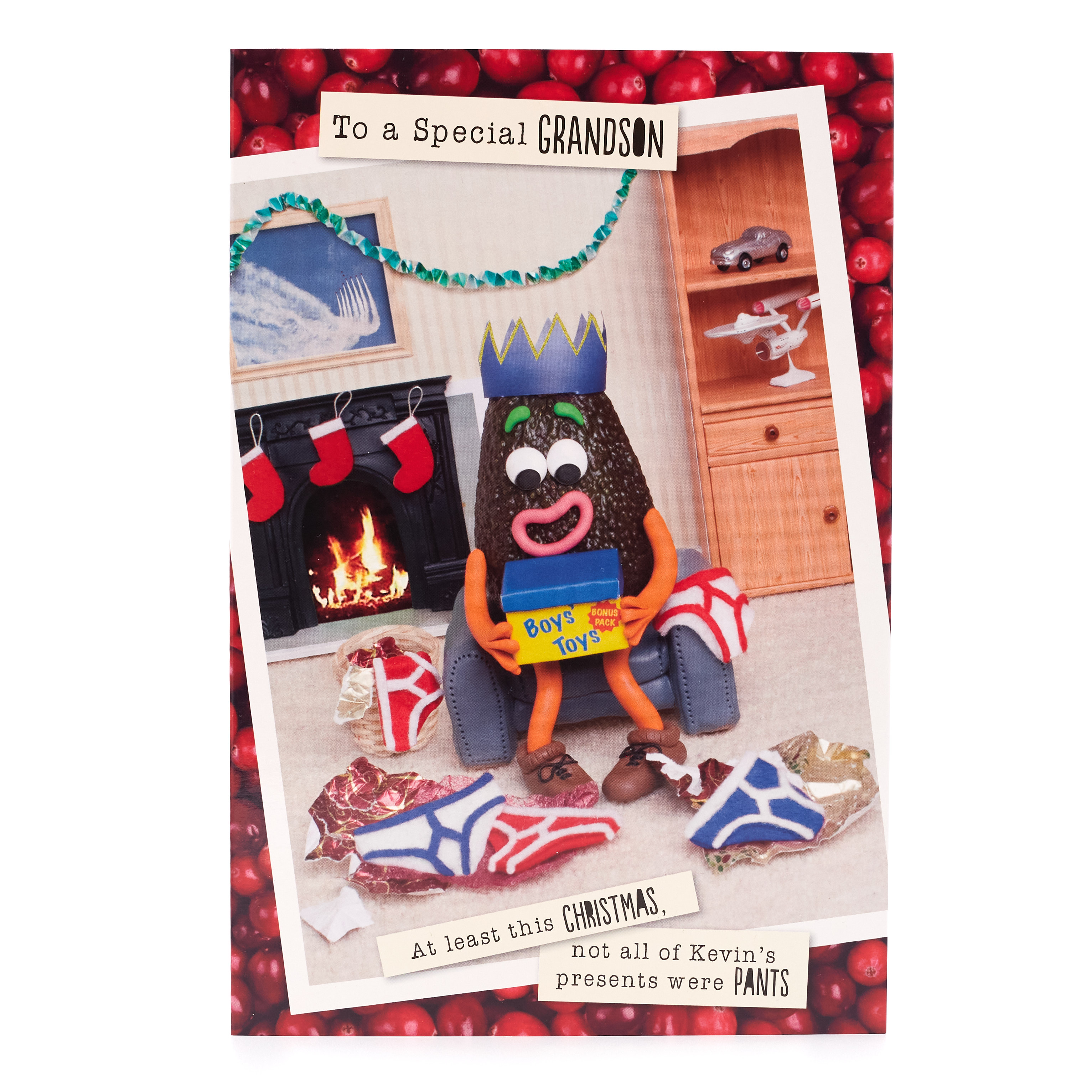 Violent Veg Christmas Card - Special Grandson, KevinÃ¢â‚¬â„¢s Pants