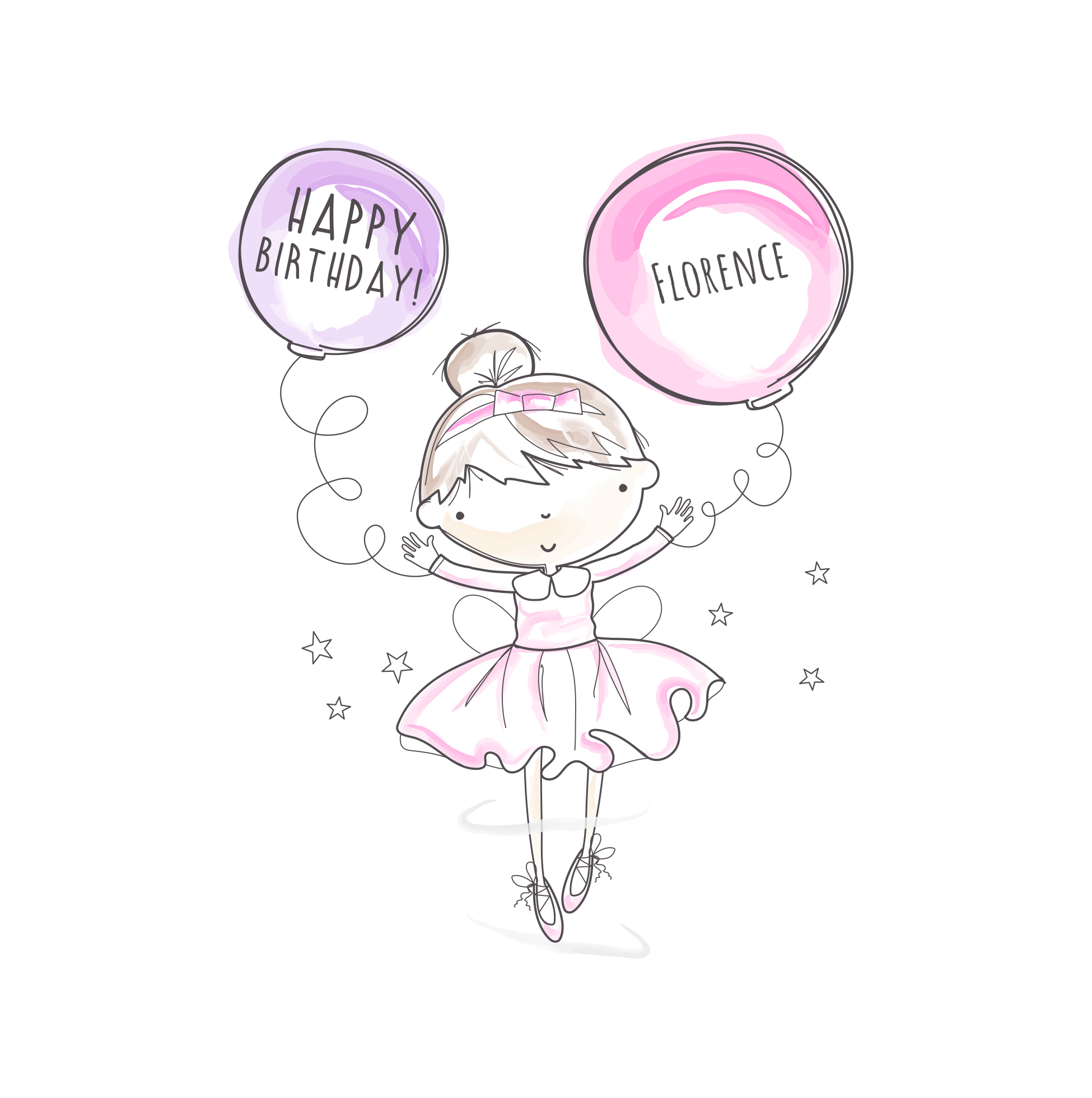 Personalised Rachel Griffin Birthday Card - Ballerina