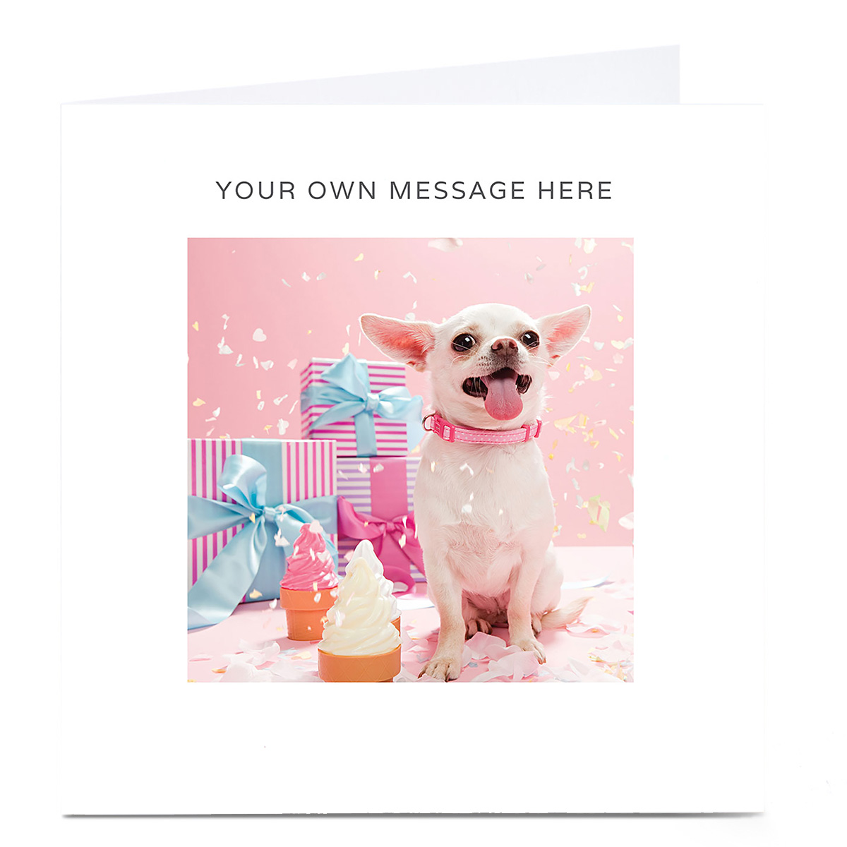 Personalised Card - Chihuahua & Pink Presents
