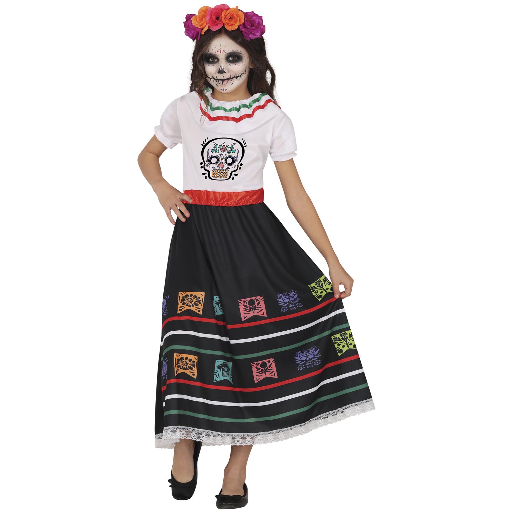 Skull Catrina Children's Fancy Dress Costume 