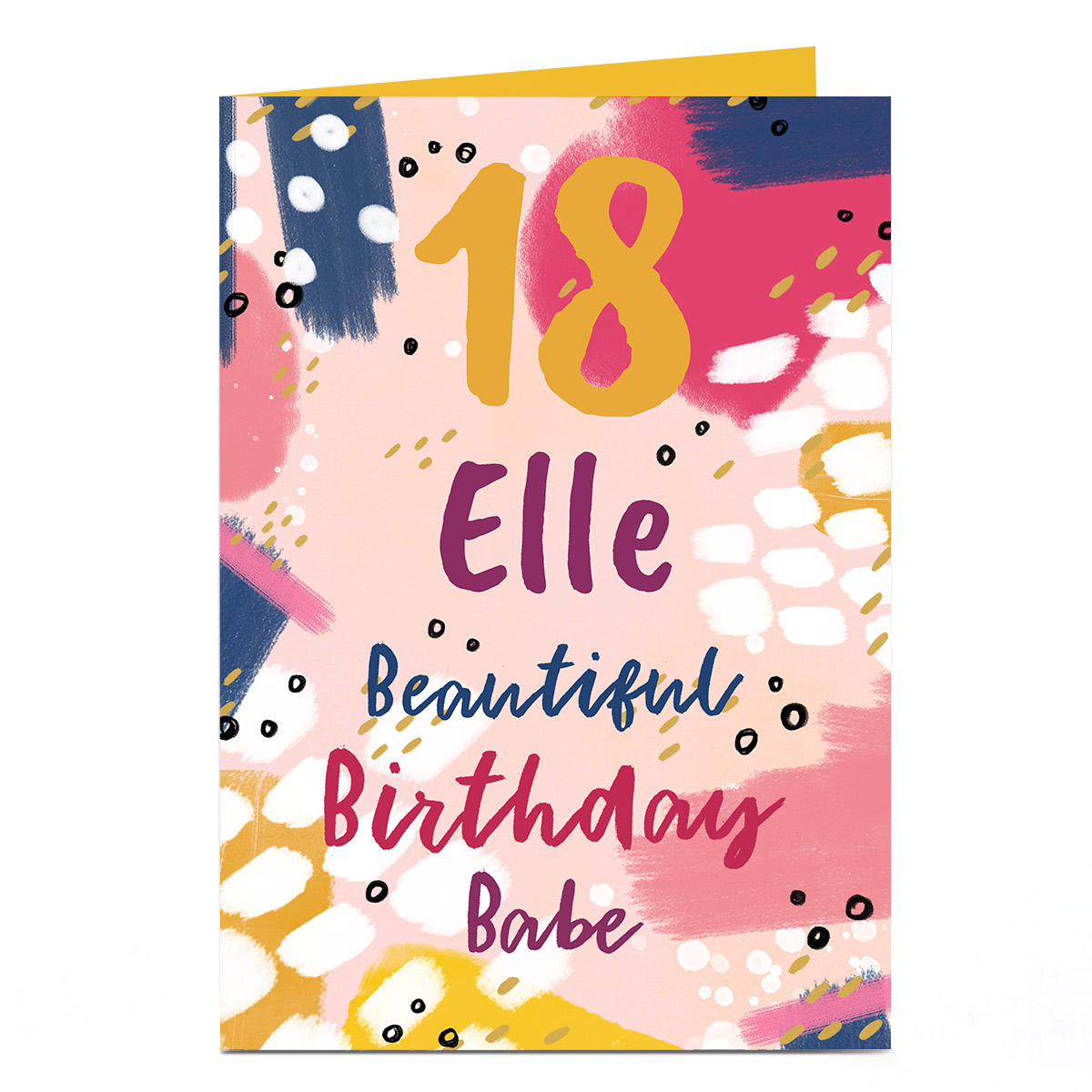 Personalised 18th Birthday Card - Beautiful Birthday Babe, Editable Age