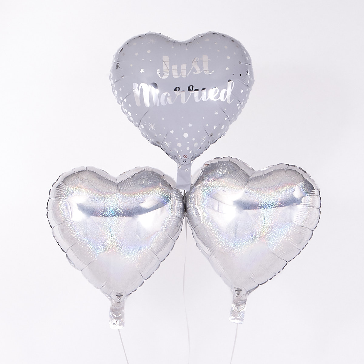 Heart Shaped Just Married Romantic Balloon Bouquet - DELIVERED INFLATED!