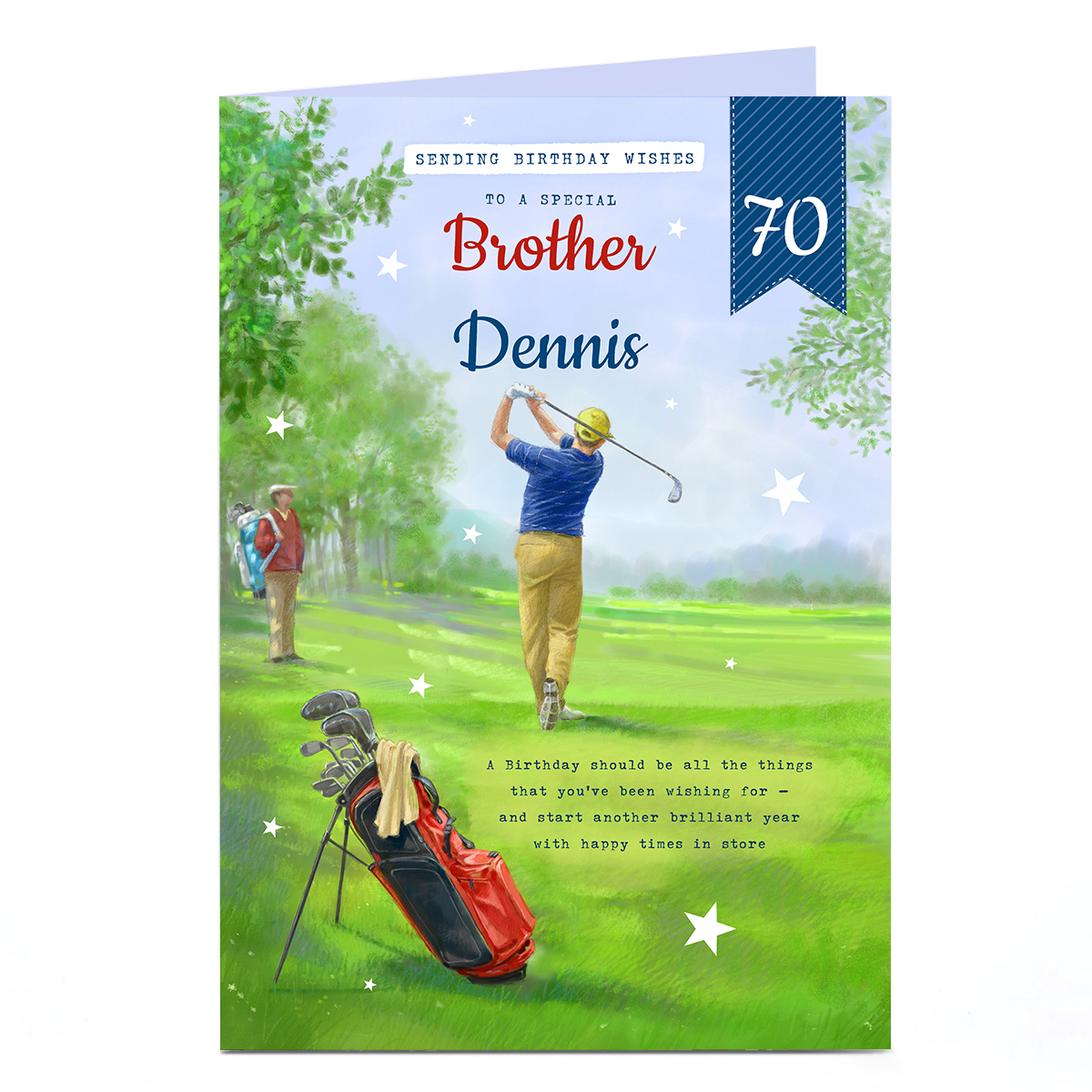 Personalised Birthday Card - Another Brilliant Year, Golf