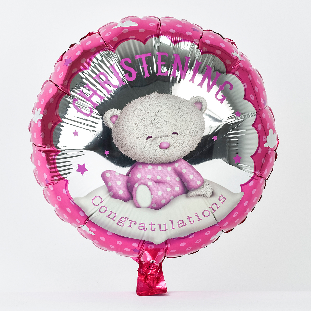 Hugs Pink Christening Foil Helium Balloon