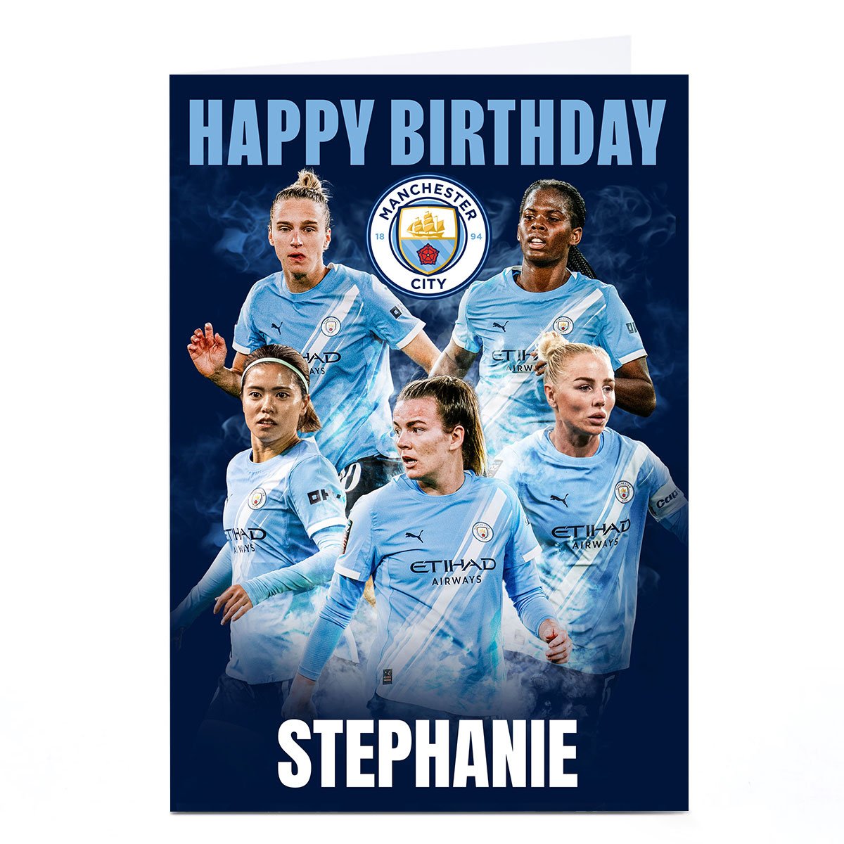 Personalised Football Birthday Card - Manchester City Happy Birthday 