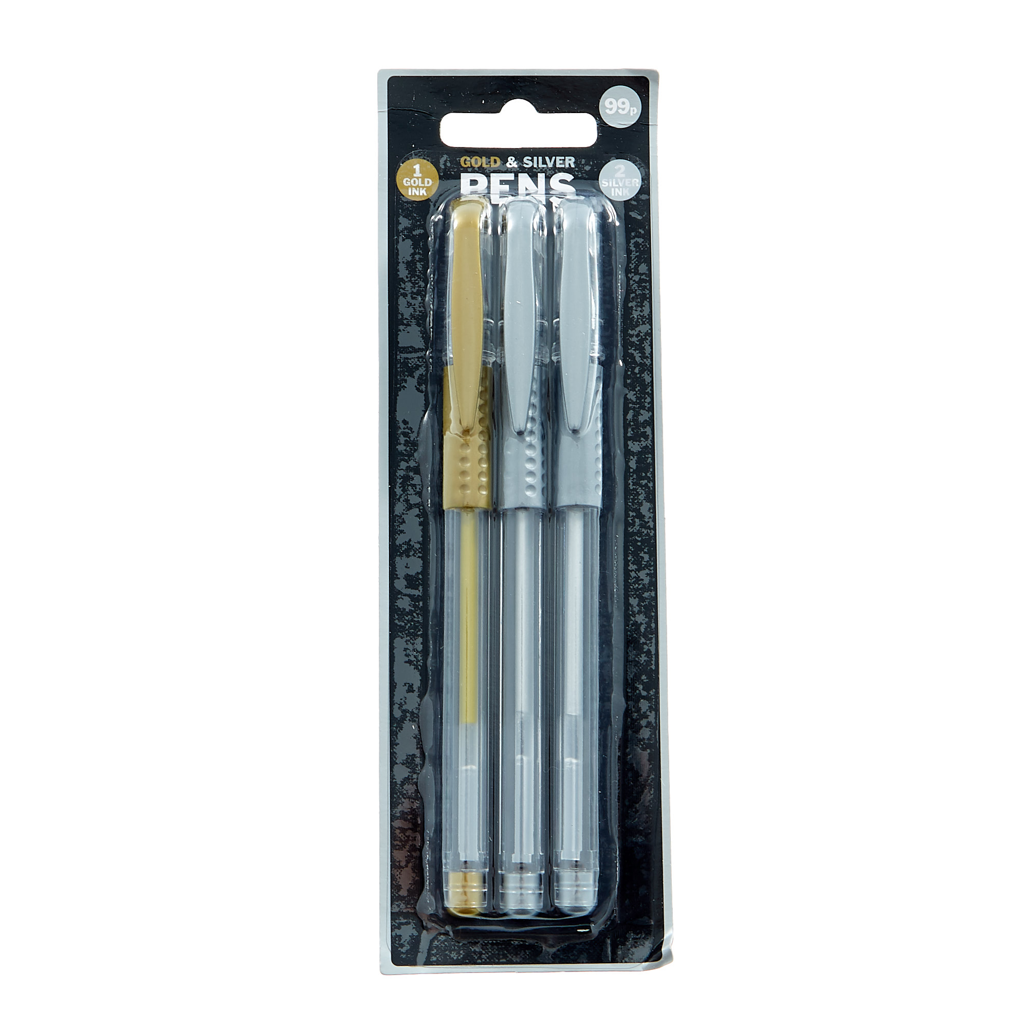 Metallic Silver & Gold Gel Pens - Pack Of 3 