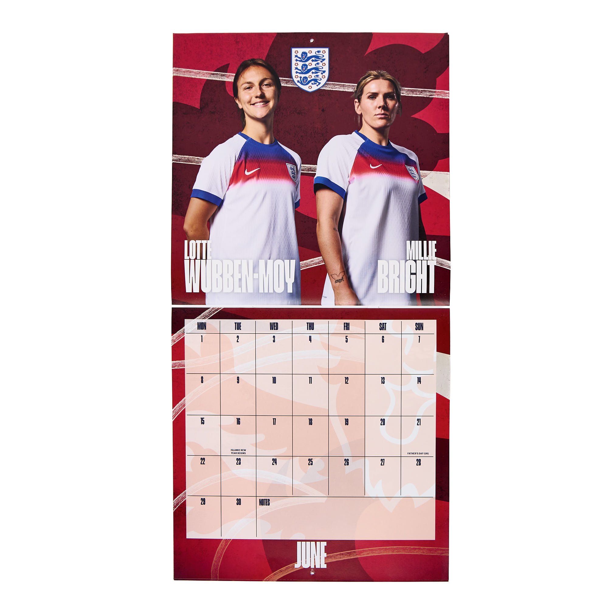 England Lionesses European Champions Official 2026 Square Wall Calendar