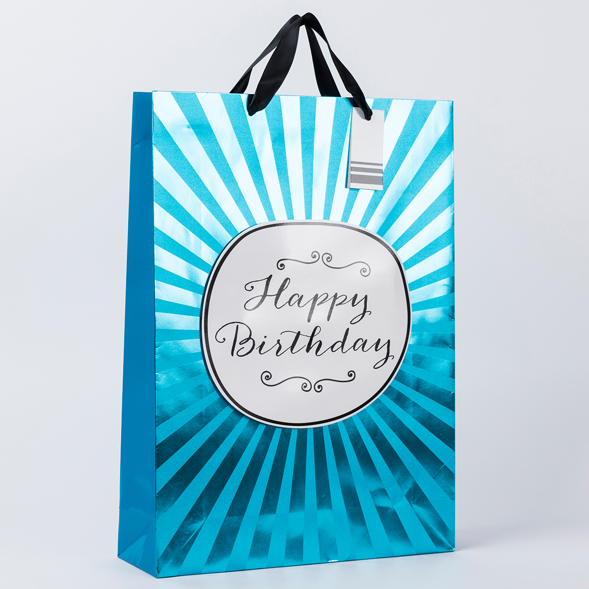  Extra Large Portrait Blue Spotted Foil Happy Birthday Gift Bag