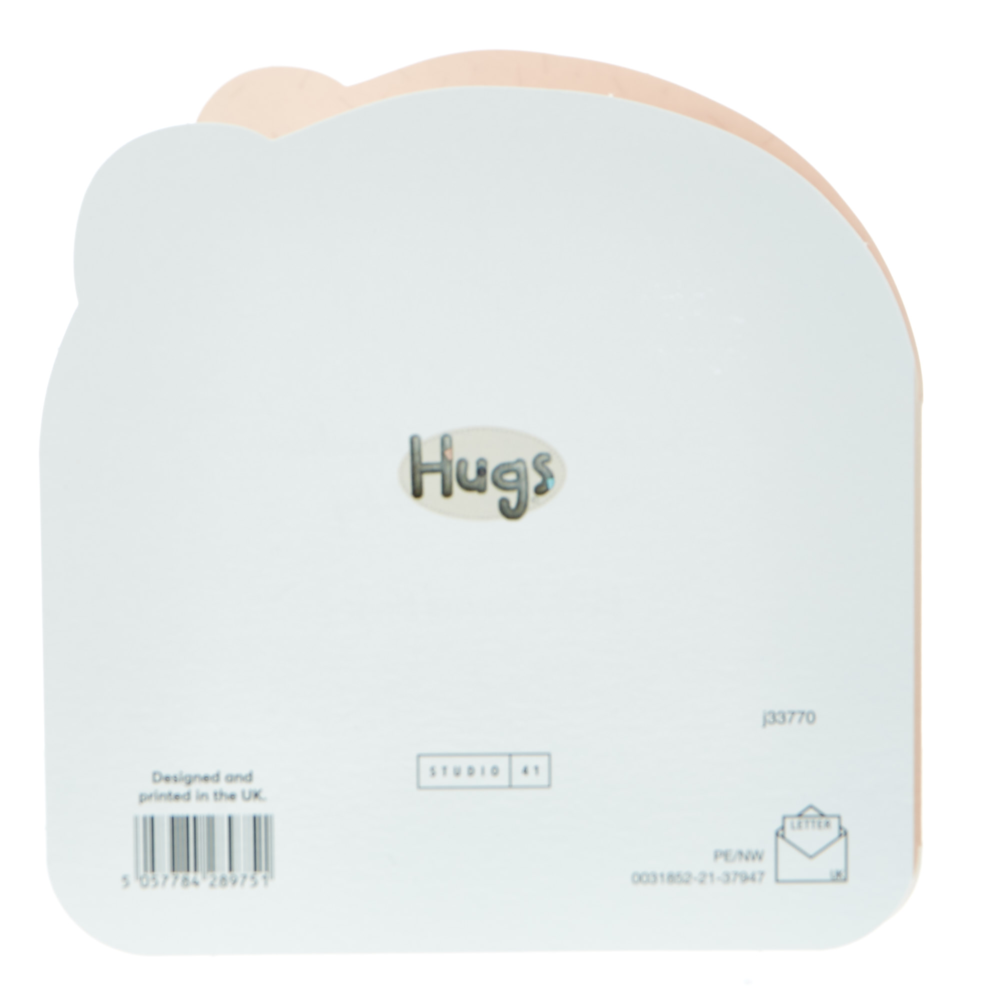 Hugs Bear 50th Birthday Card - Rose Gold