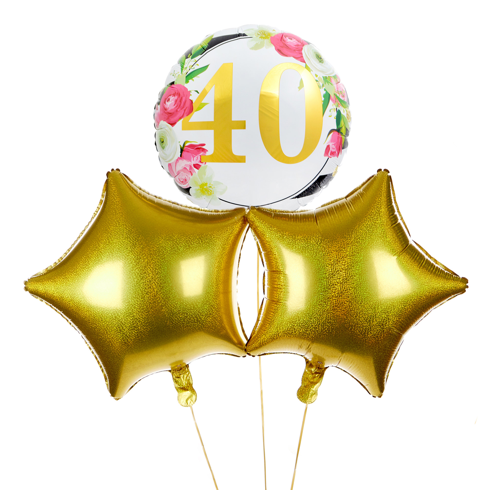 Floral 40th Birthday Balloon Bouquet - DELIVERED INFLATED!