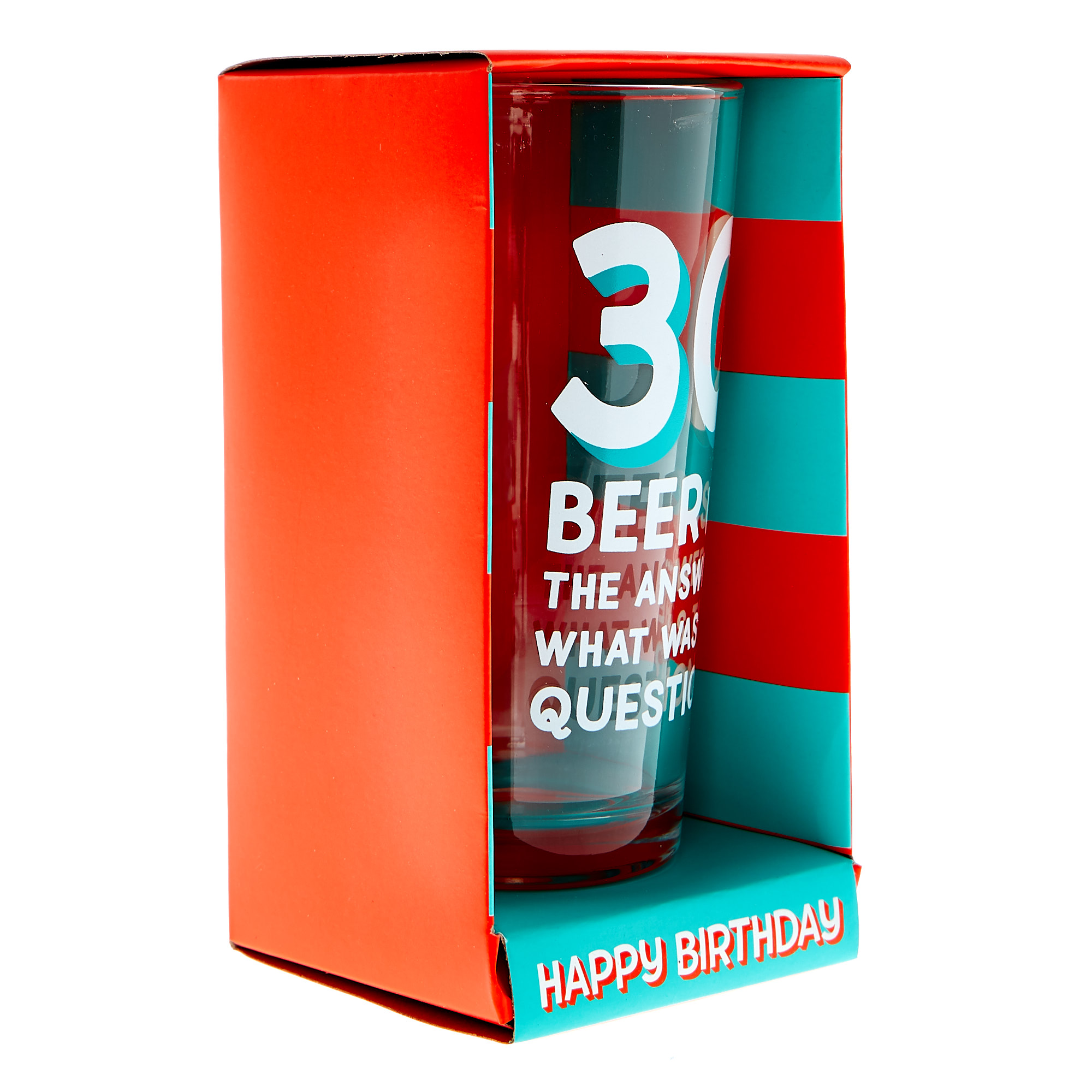 30th Birthday Pint Glass - Beer Is The Answer