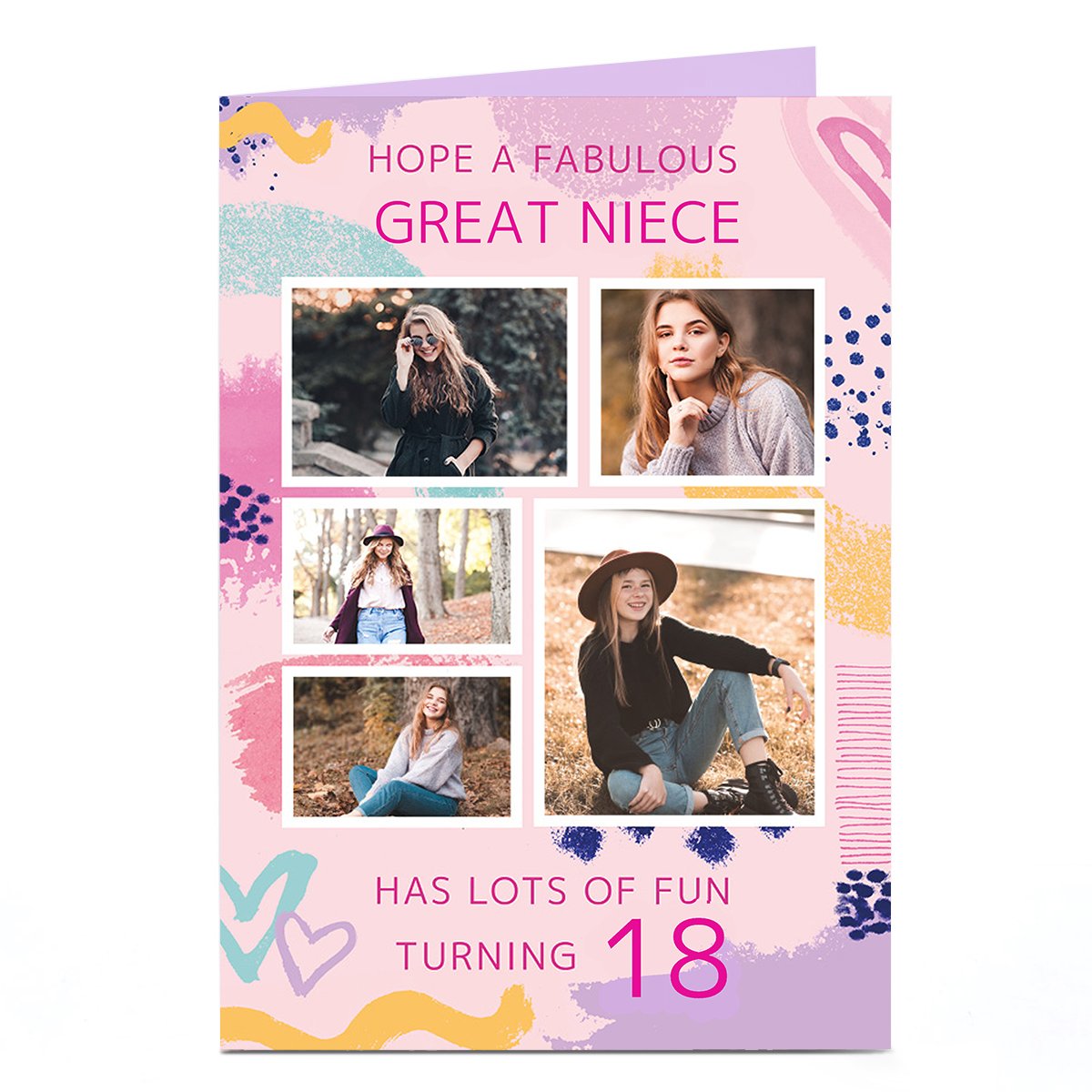 Photo Birthday Card - Great Niece, Editable Age