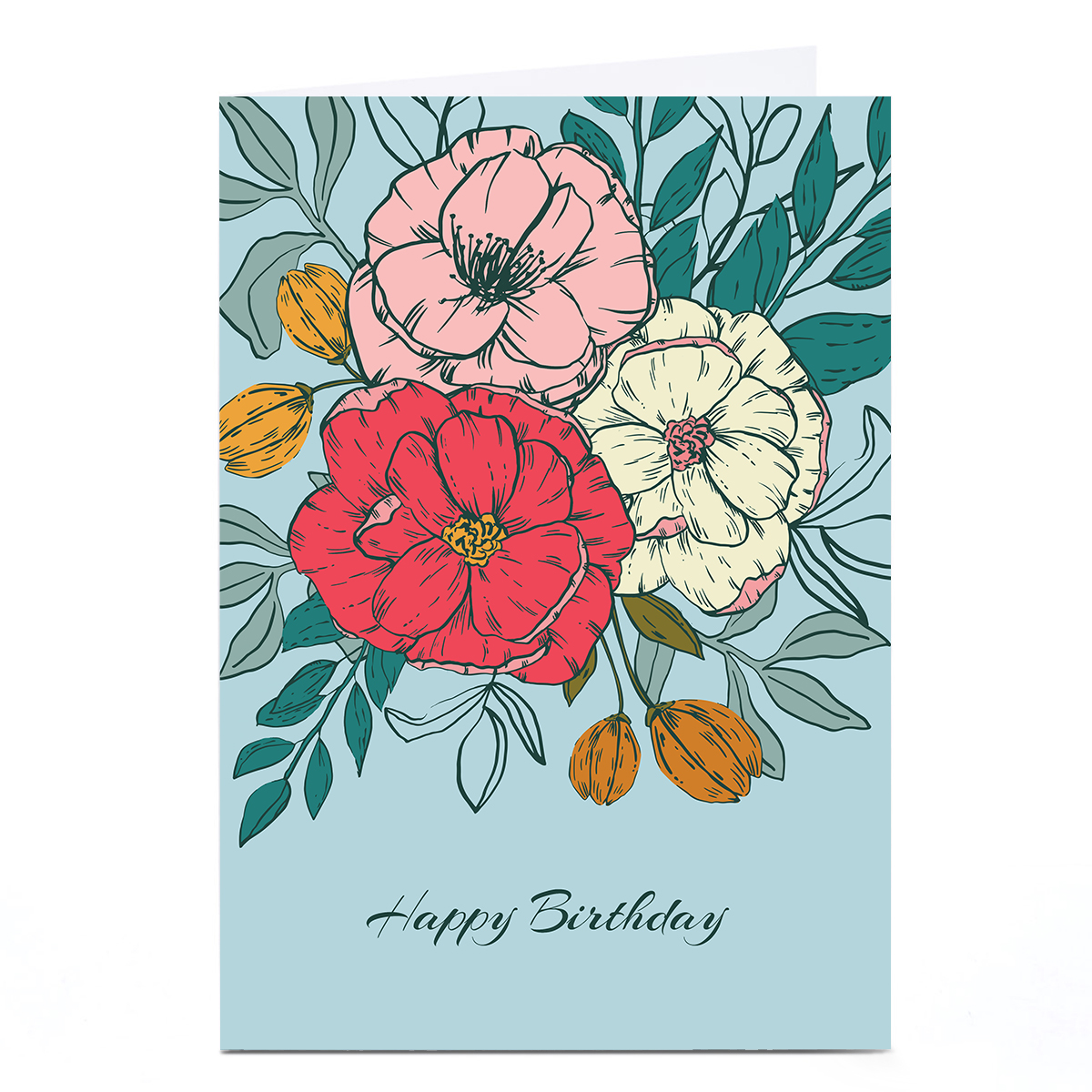Personalised Sazerelli Birthday Card - Three Roses