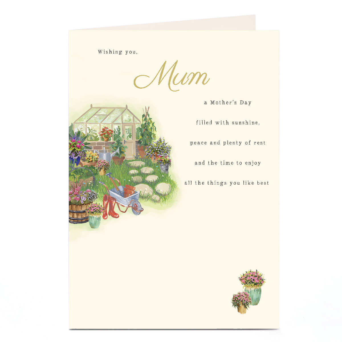 Personalised Mother's Day Card - Greenhouse