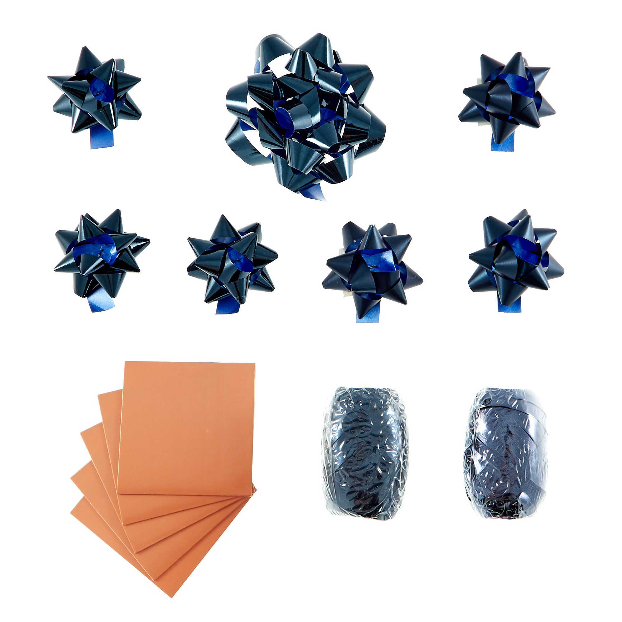 Navy & Copper Christmas Wrapping Paper Pack - 4 Rolls & Accessories