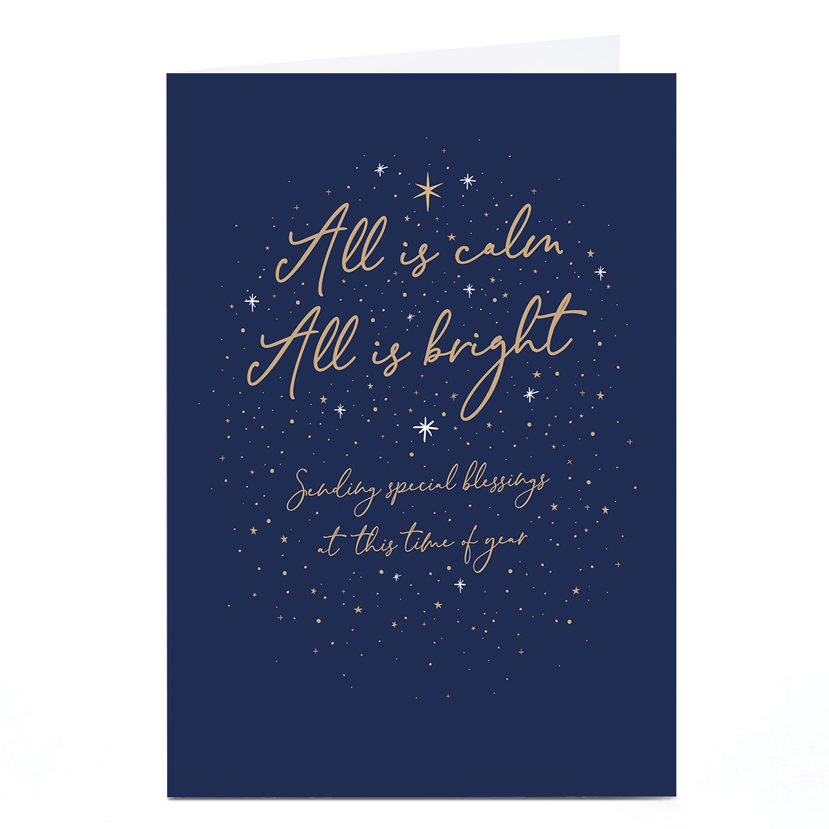 Christmas Card - All is Calm All is Bright Blessings