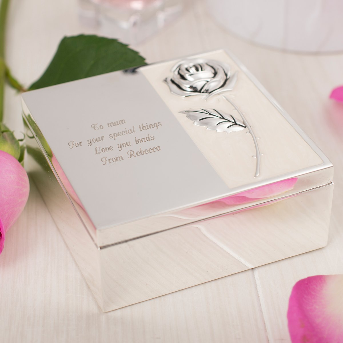 Engraved Mother Of Pearl Trinket Box