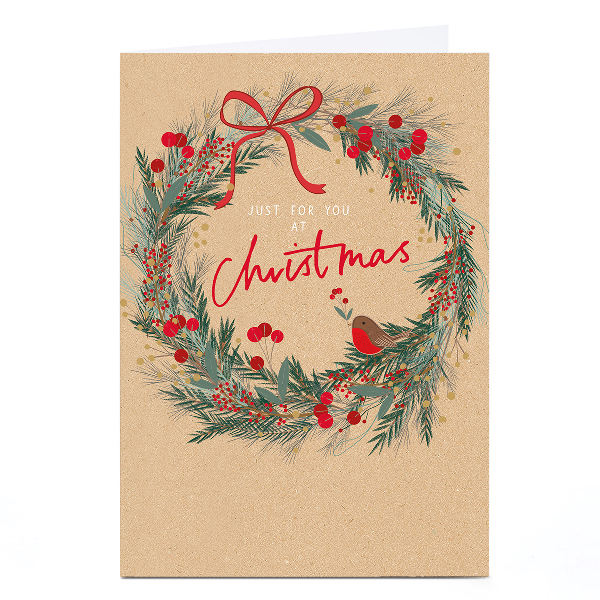 Christmas Card - Kraft Wreath