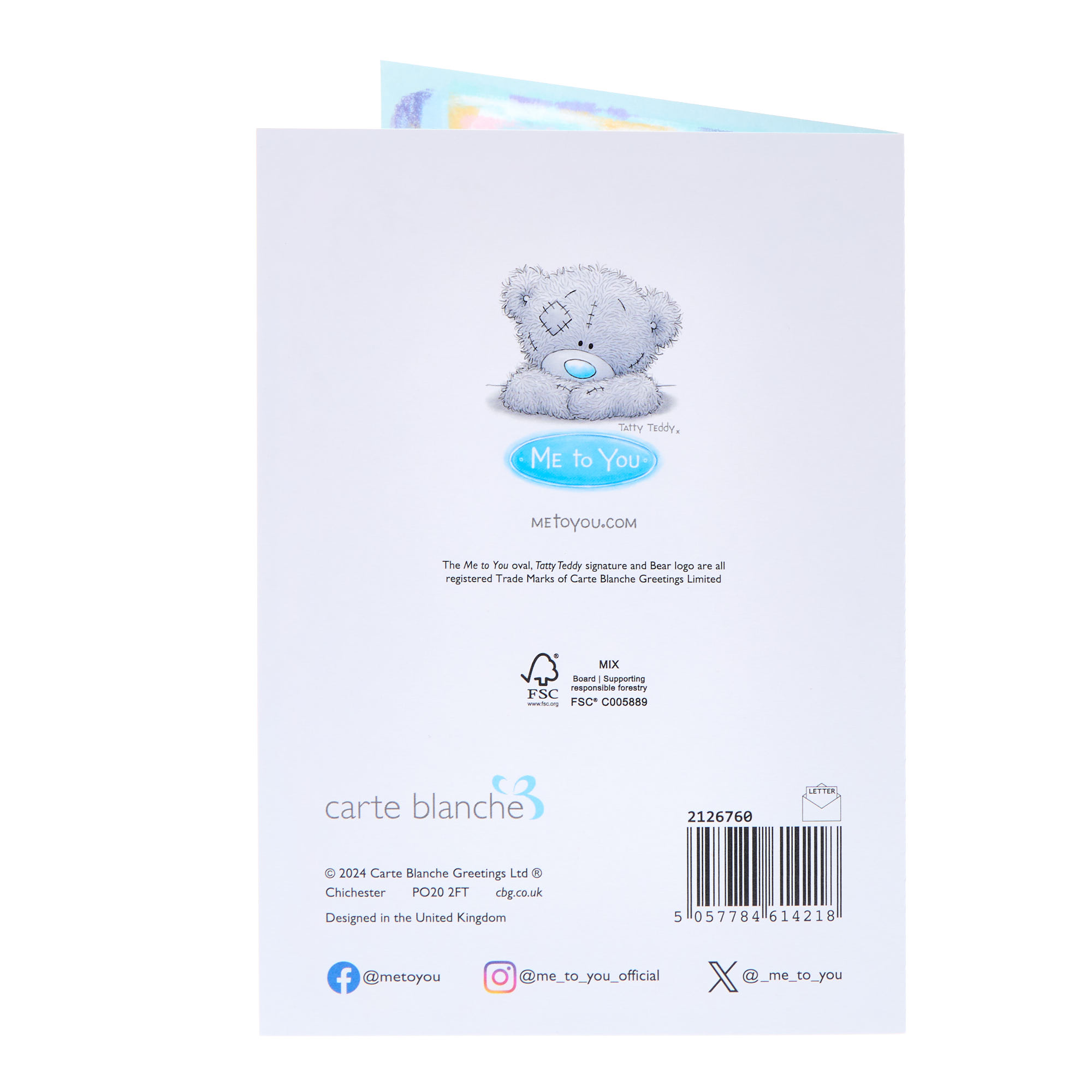 Me To You Tatty Teddy Good Luck Card