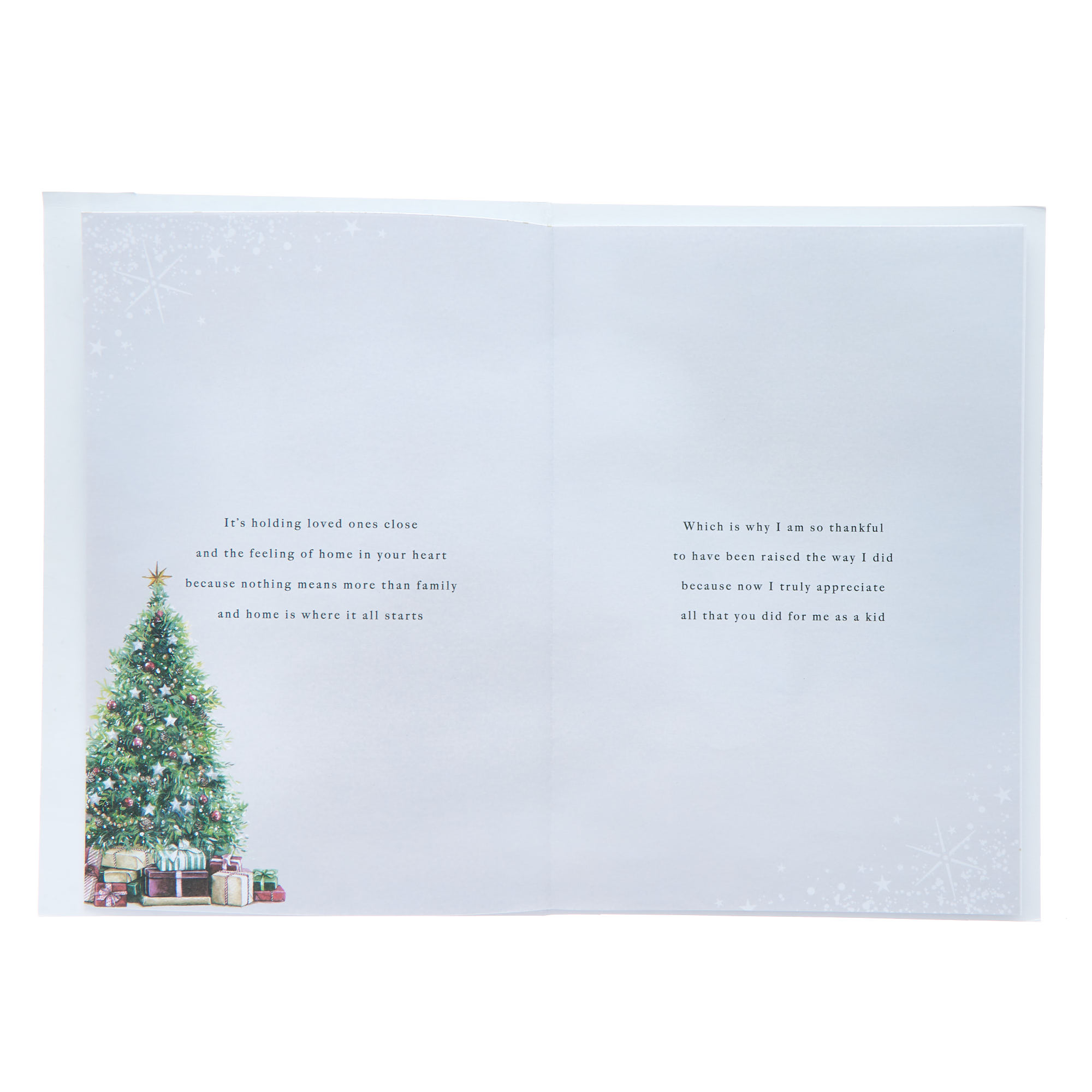 Mum & Dad Classic Tree Christmas Card (Extra Special Words Inside)