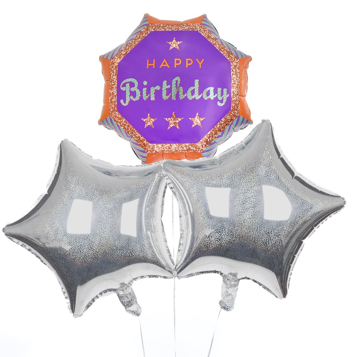 Octagonal Happy Birthday Balloon Bouquet - DELIVERED INFLATED!