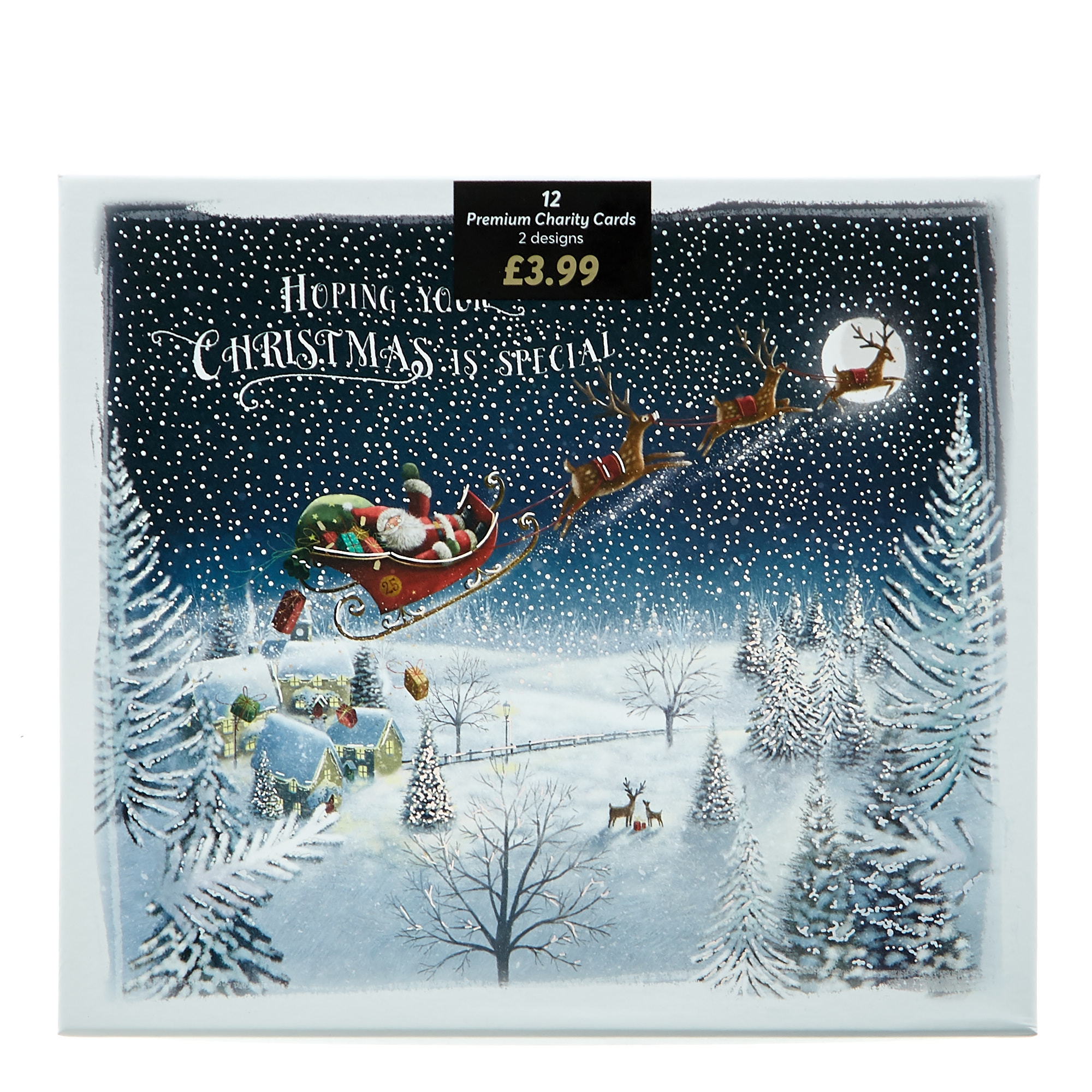 Box of 12 Deluxe Night's Sky Charity Christmas Cards - 2 Designs 