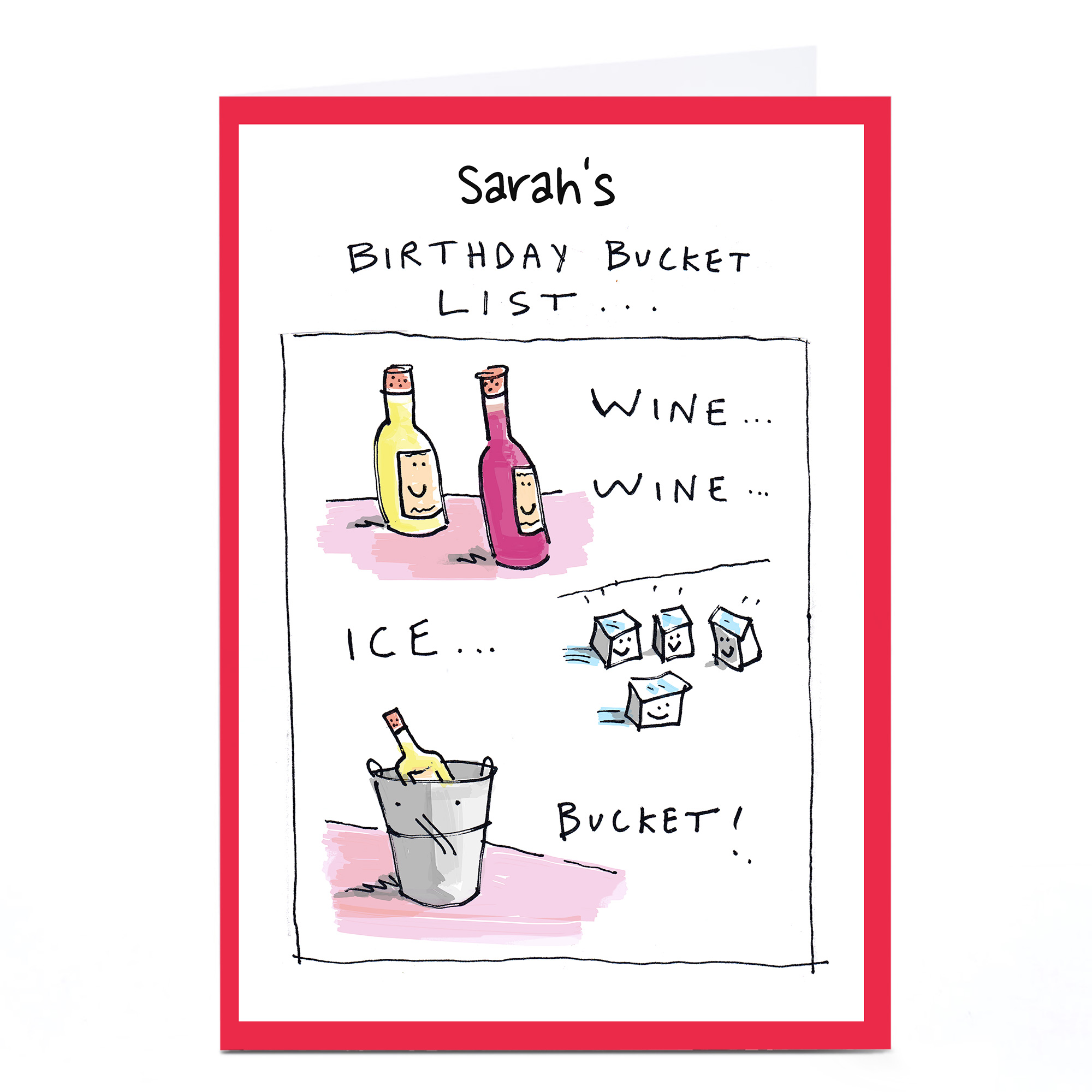 Personalised Vicar Of Scribbly Card - Birthday Bucket List