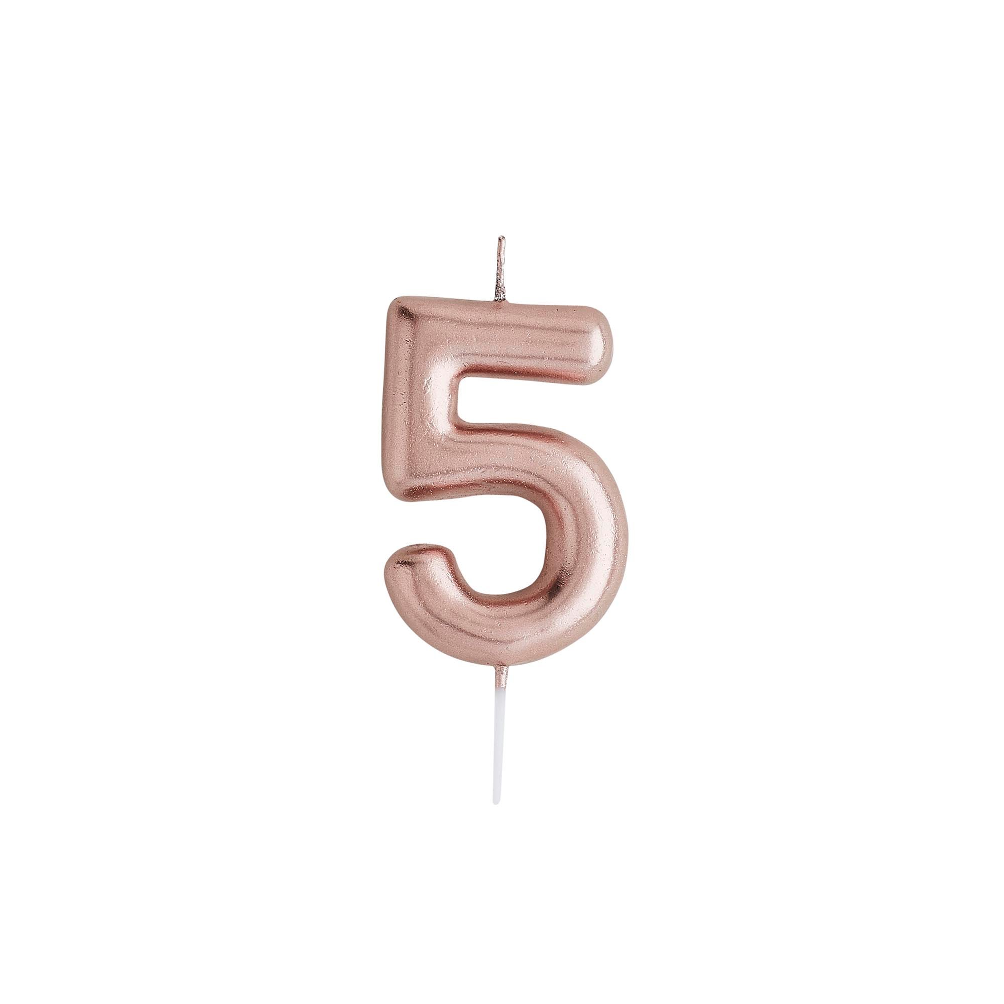 Rose Gold Number Cake Candle (0-9)