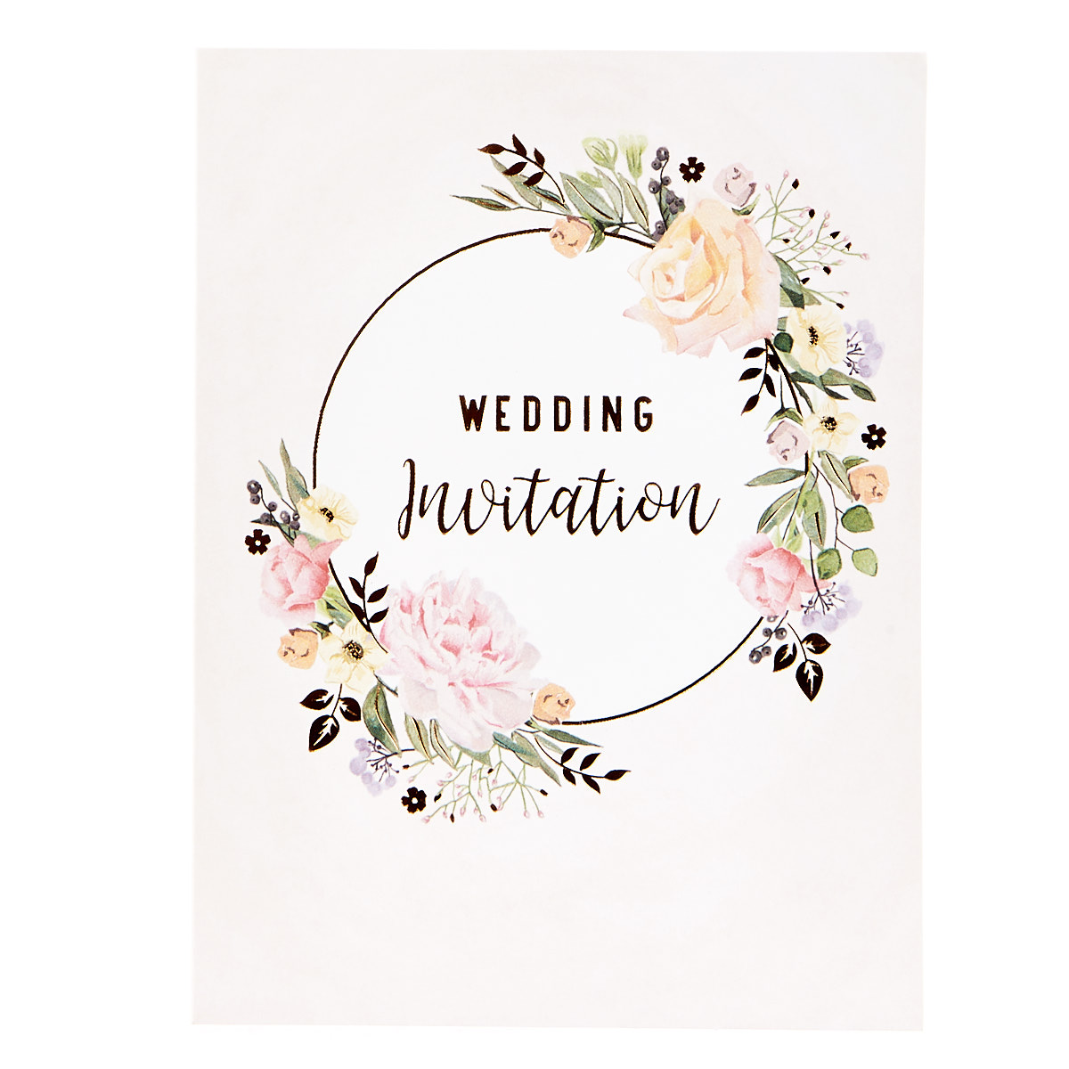 Floral Pink Wedding Invitations - Pack of 12