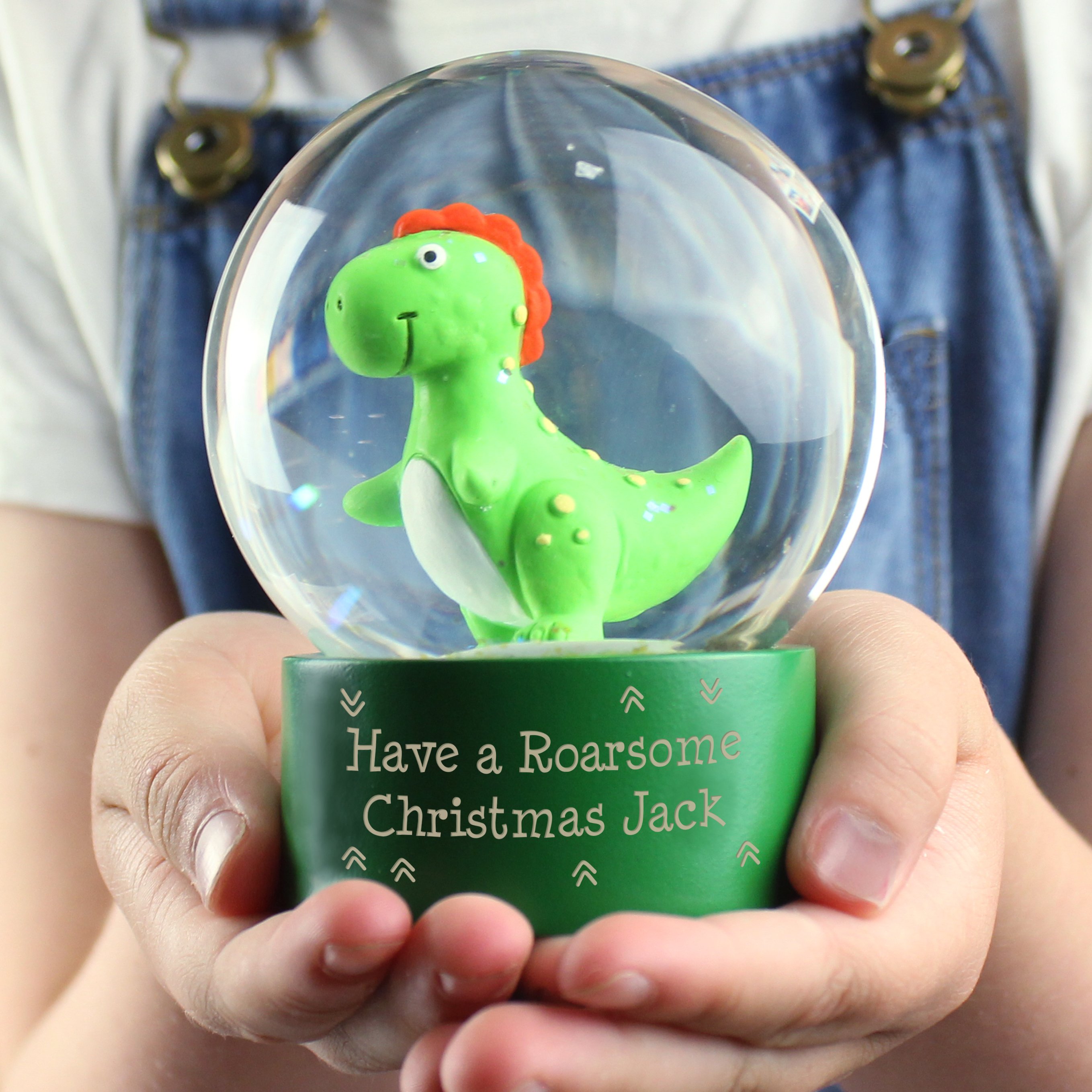 Personalised Dinosaur Snow Globe