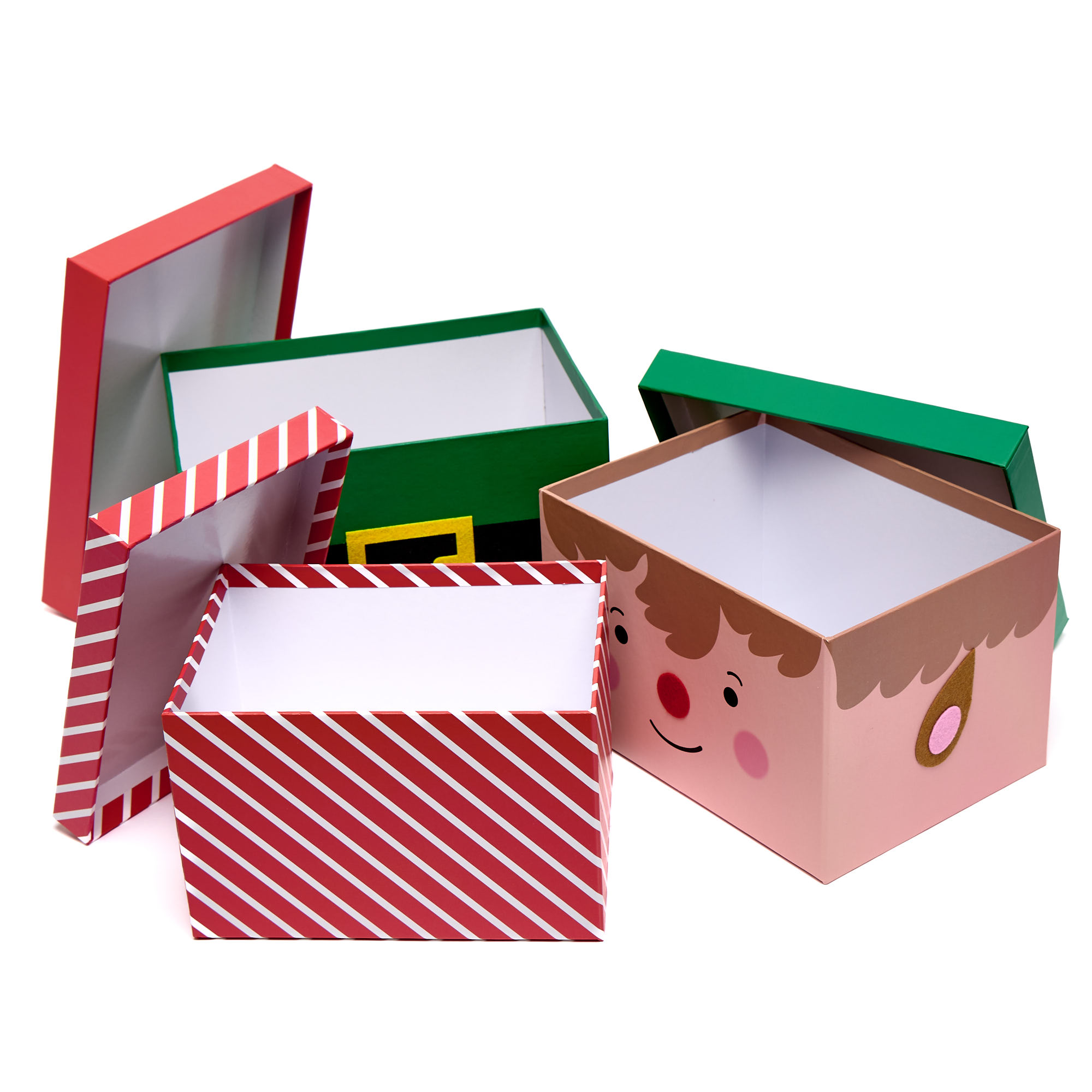 Elf Stacking Gift Boxes - Set of 3