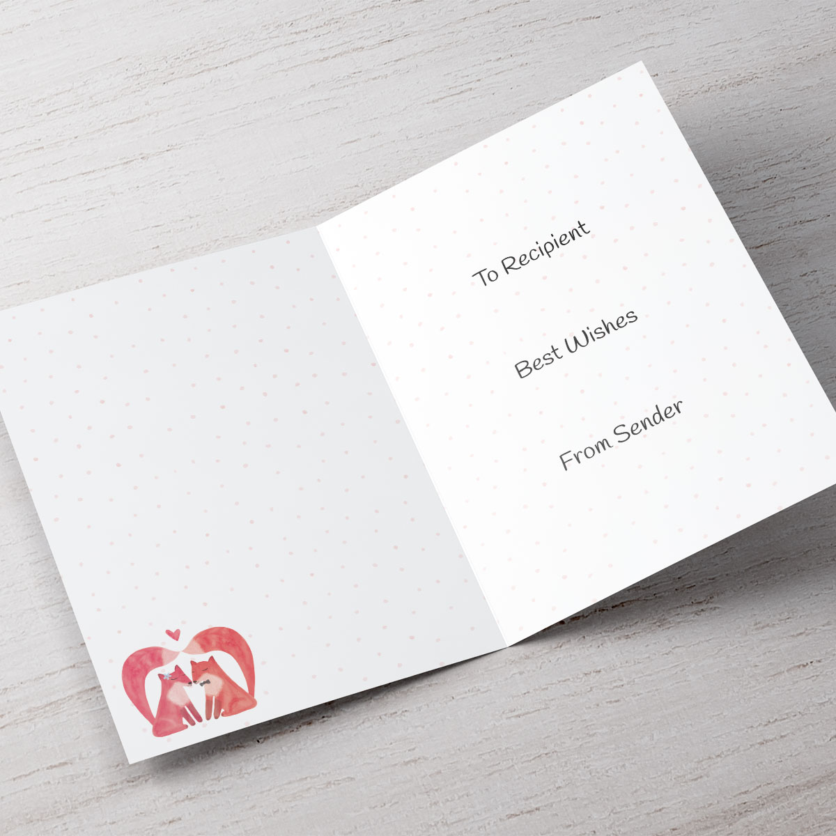 Personalised Wedding Card - Polka Dot Foxes