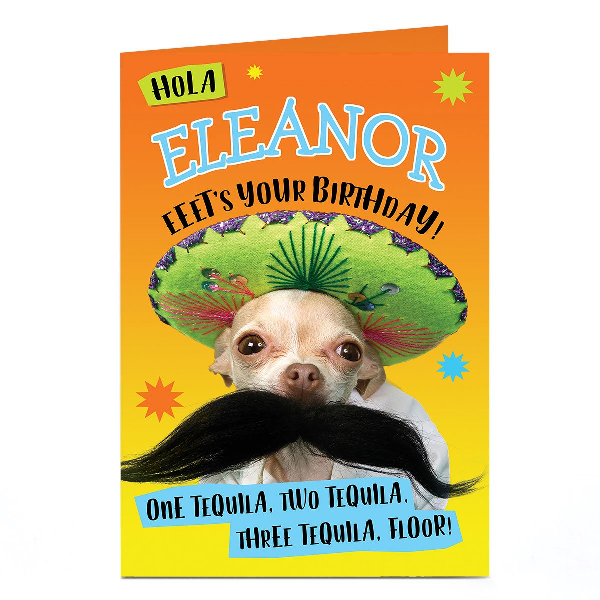 Personalised Birthday Card - Hola Tequila Dog