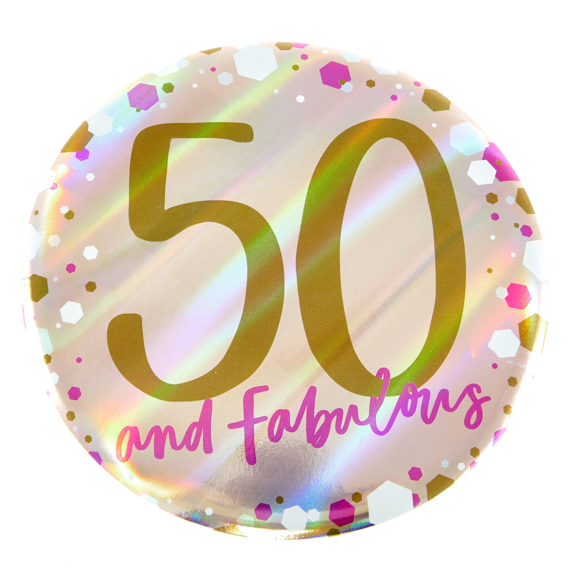 Giant 50th Birthday Badge - Pink