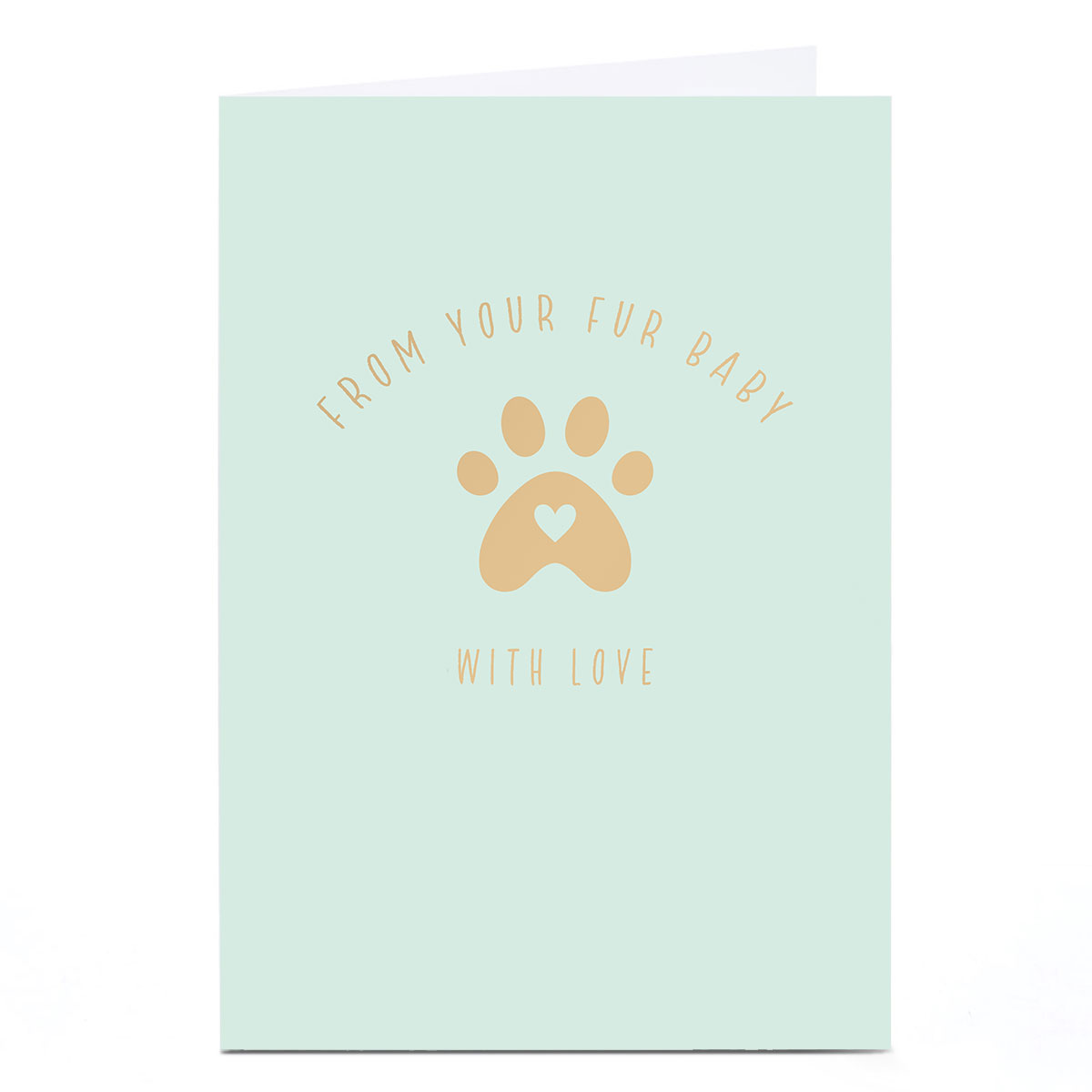 Personalised Card - Loveheart Paw Print, From Your Fur Baby