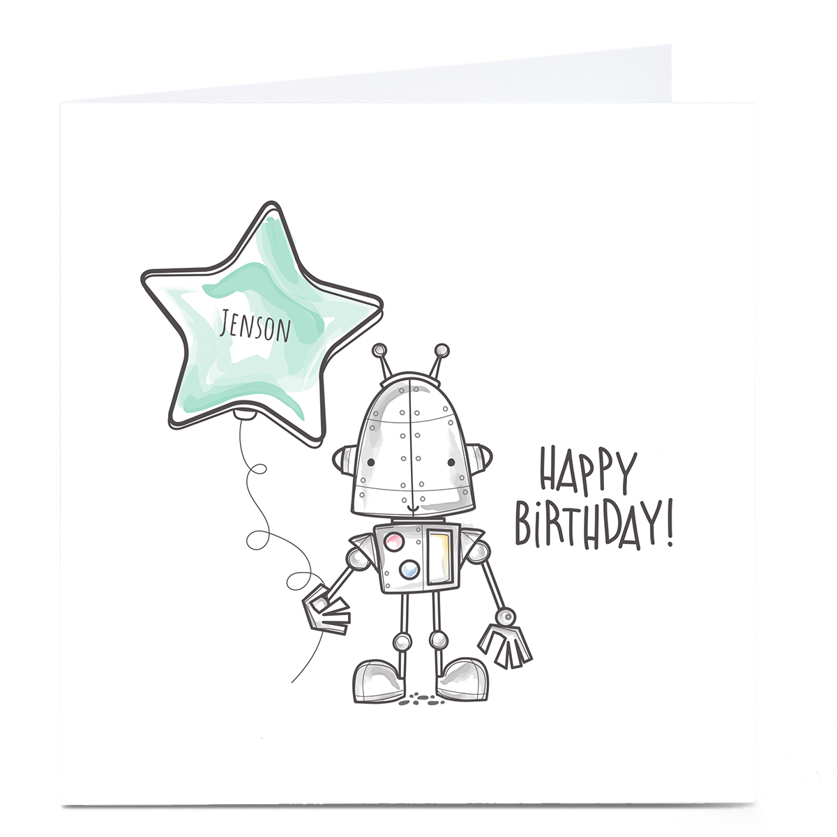 Personalised Rachel Griffin Birthday Card - Robot