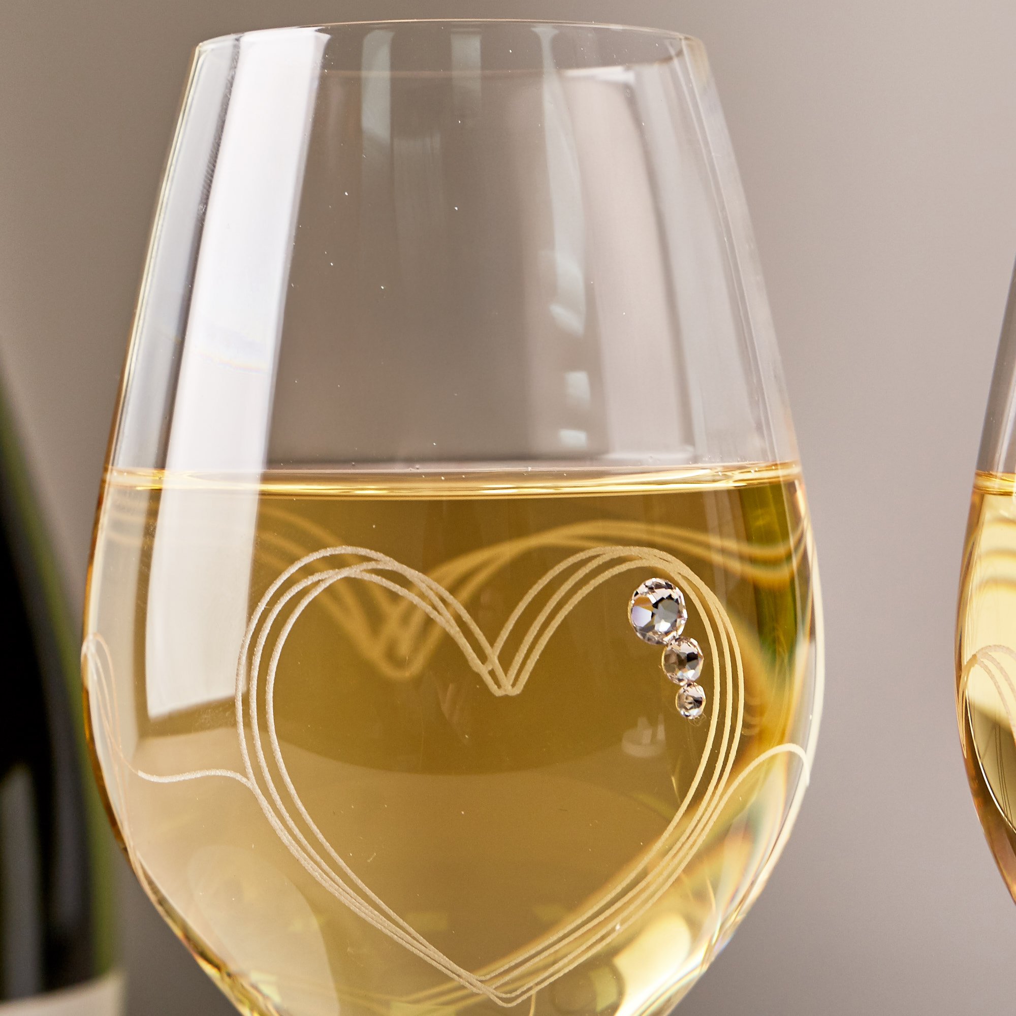 Diamante Crystal Wine Glasses - Set of 2