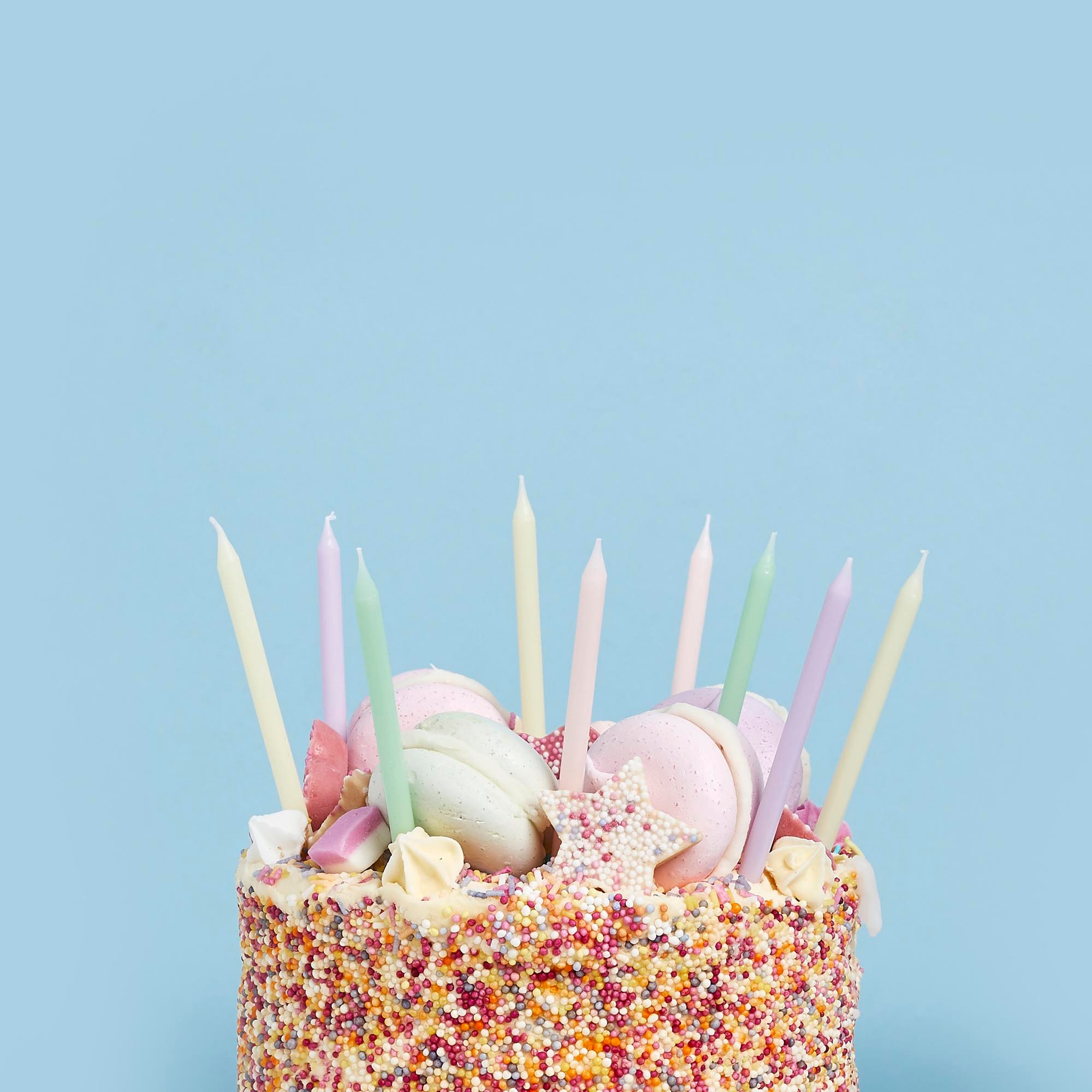 Pastel Skinny Cake Candles - Pack of 12