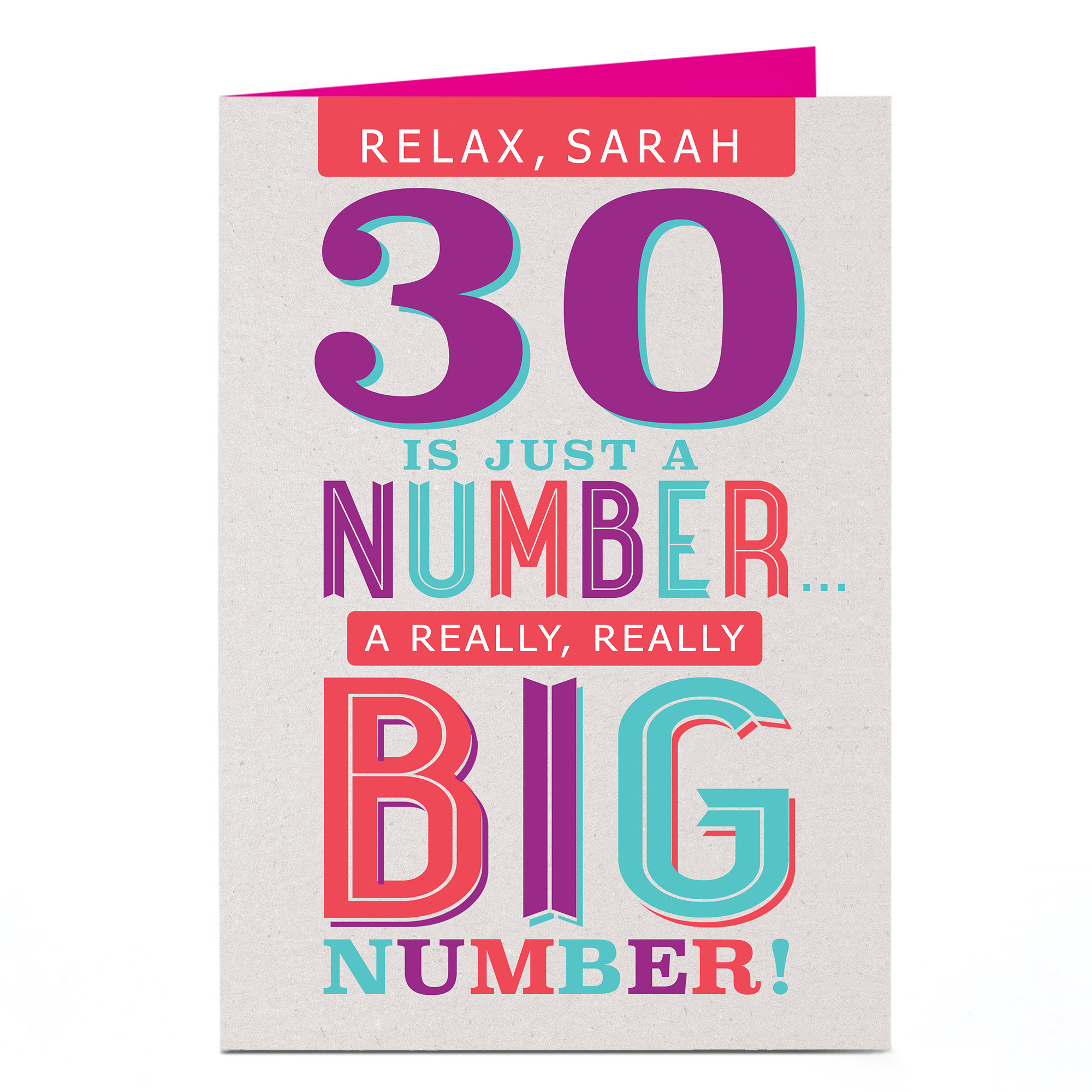 Personalised 30th Birthday Card - Just A Number...