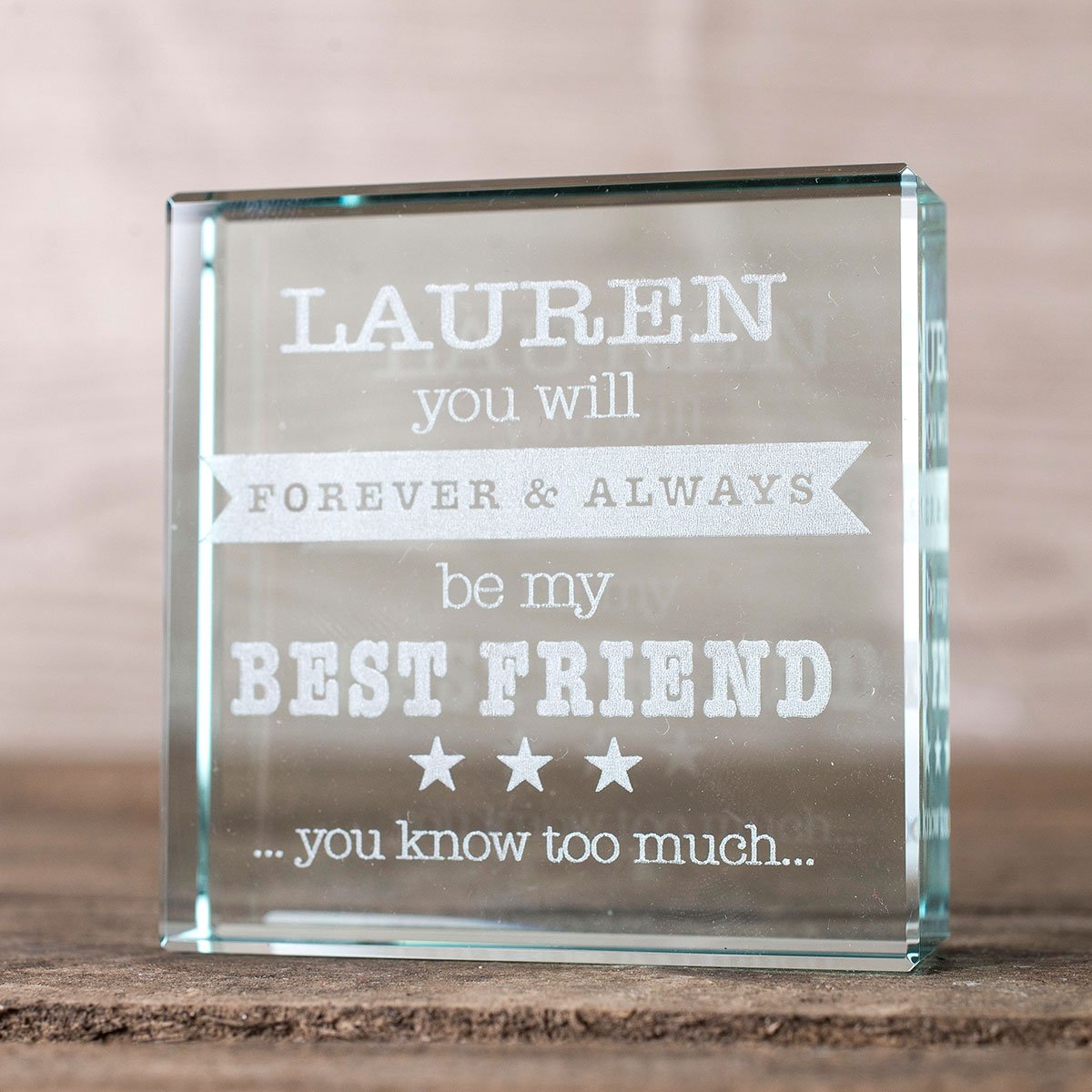 Personalised Engraved Glass Token - Forever & Always My Best Friend