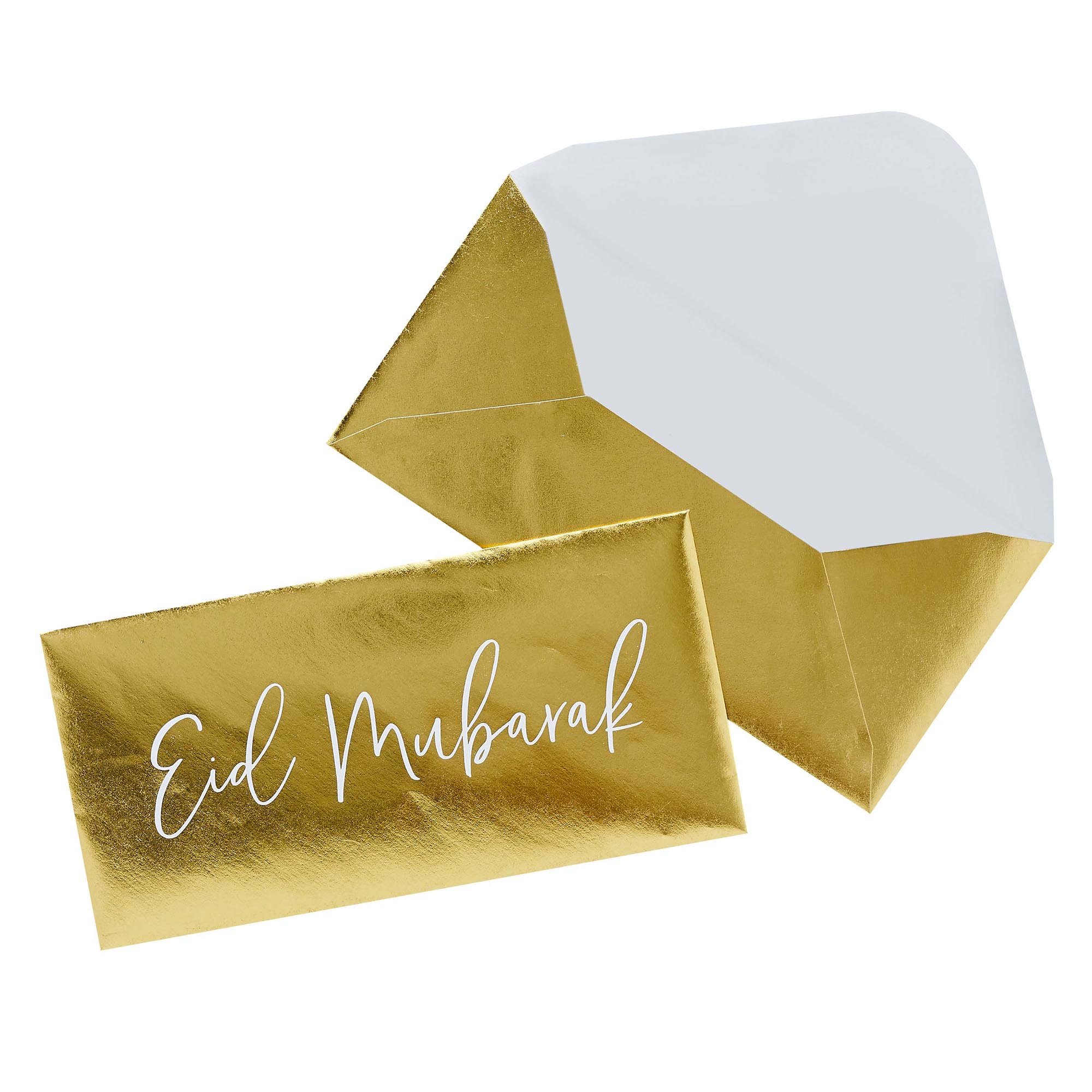 Gold Eid Mubarak Money Envelopes - Pack of 5
